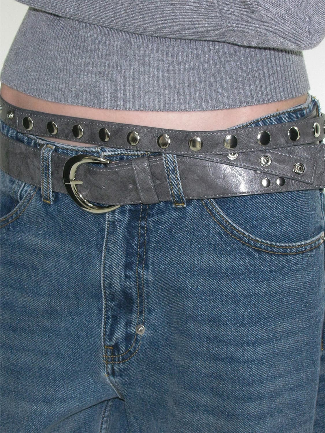 파르티멘토우먼 3way double layered belt 차콜 상품이미지1