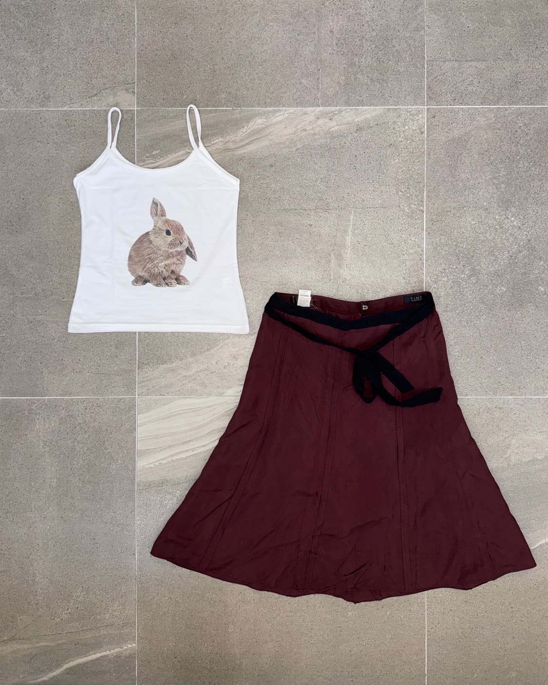 Vintage rabbit printing sleeveless 상품이미지1