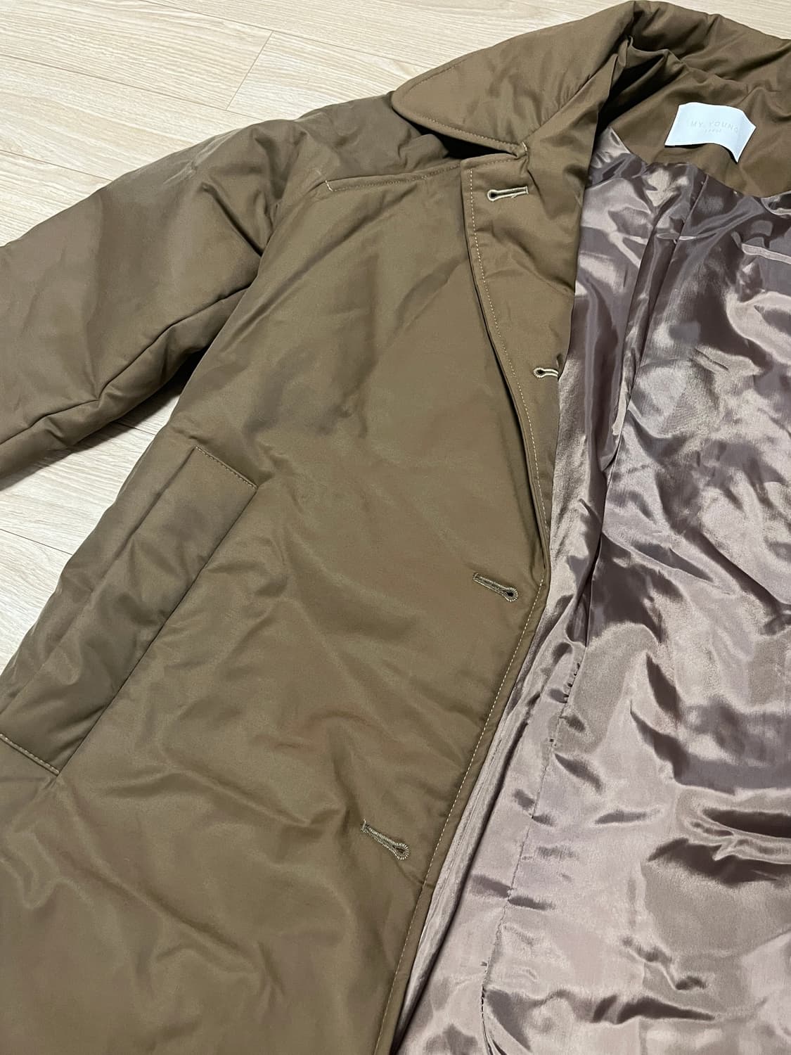 롱패딩 브라운 & 베이지 FREE(새상품) 상품이미지2