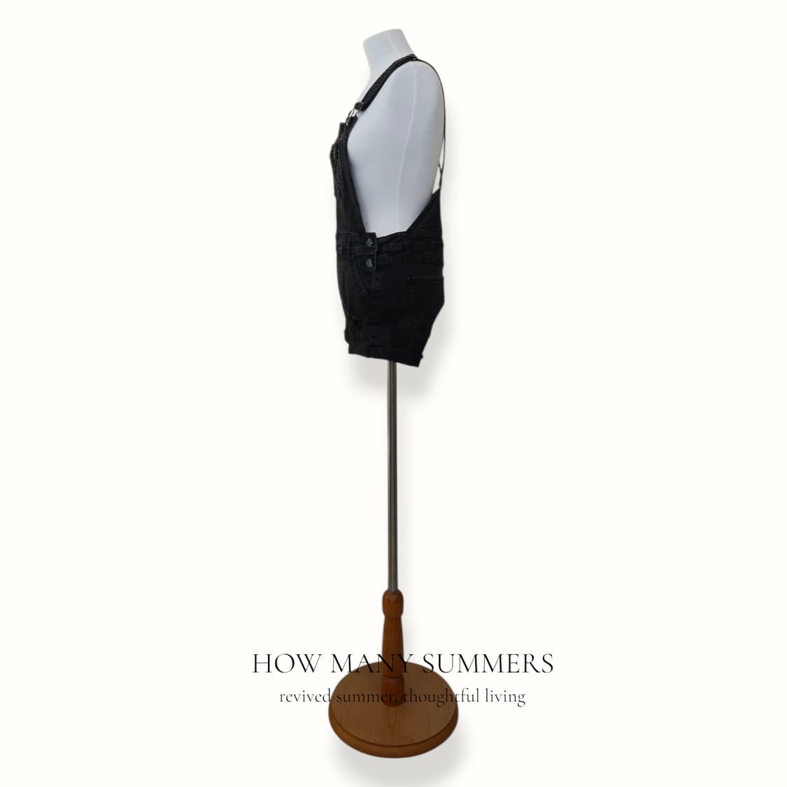 스트릿웨어 소사이어티 데님 멜빵 반바지 블랙 오버롤 XS 상품이미지2