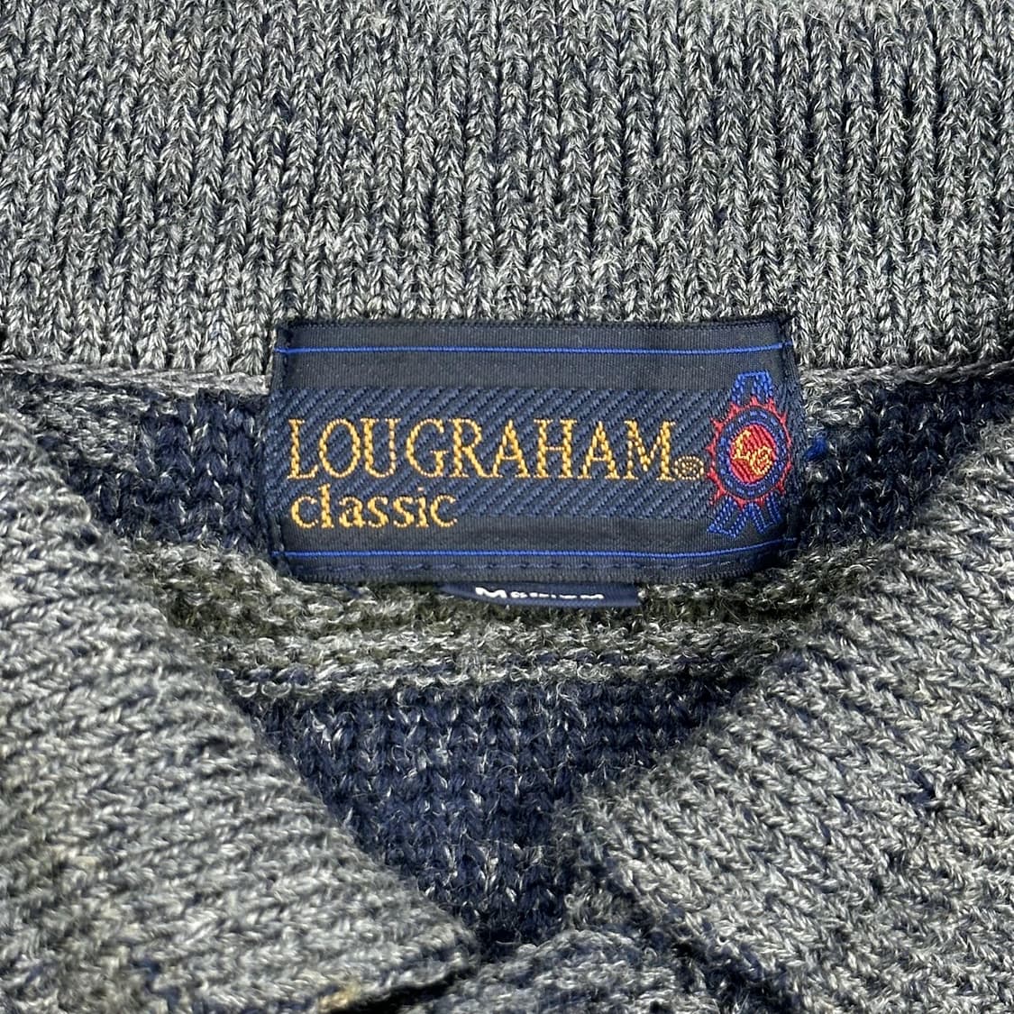 VTG 빈티지 클래식 노르딕 니트 카라티 그레이 M 상품이미지4