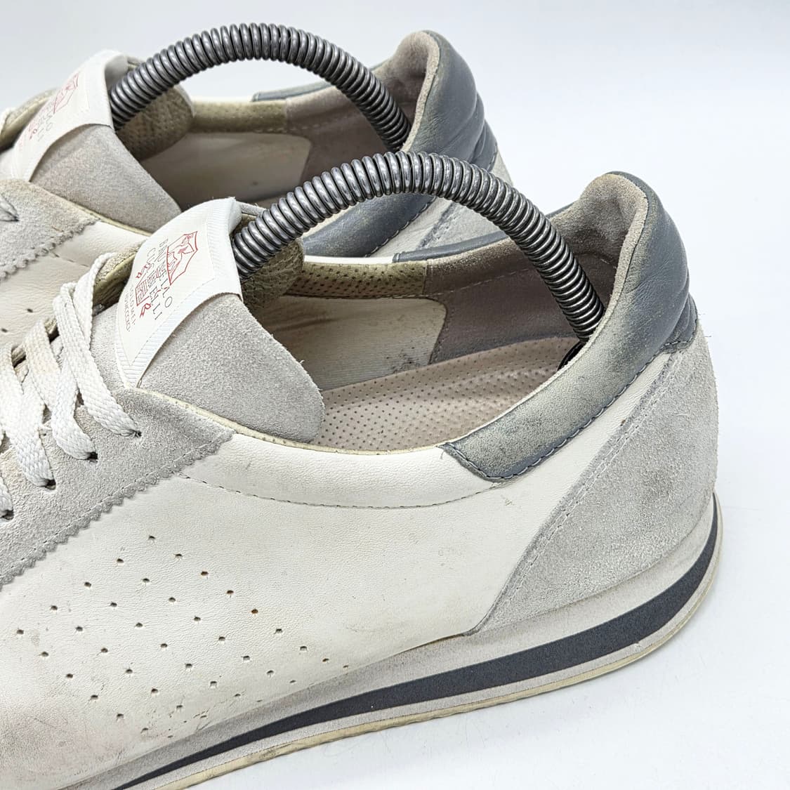 브루넬로 쿠치넬리 레더 트레이너 스니커즈 흰/회 (44) 상품이미지4