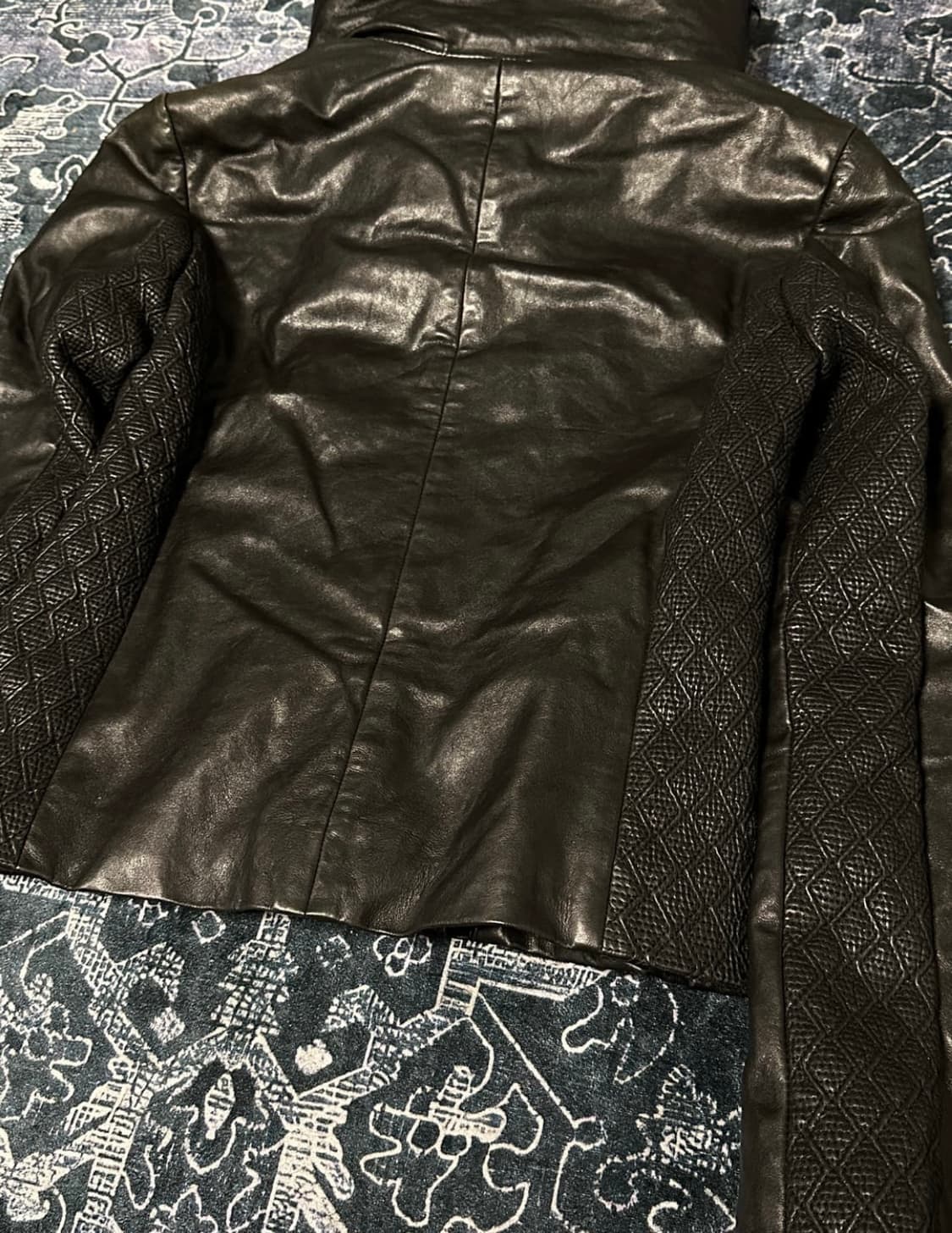 High neck leather jacket 상품이미지2