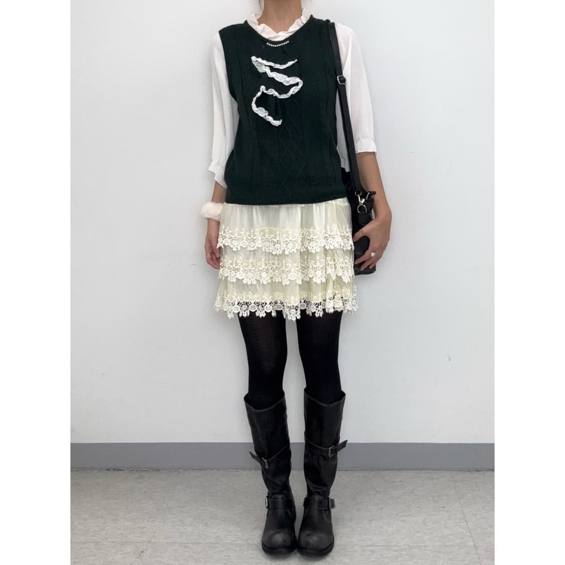 빈티지 아이보리 캉캉 스커트 상품이미지1