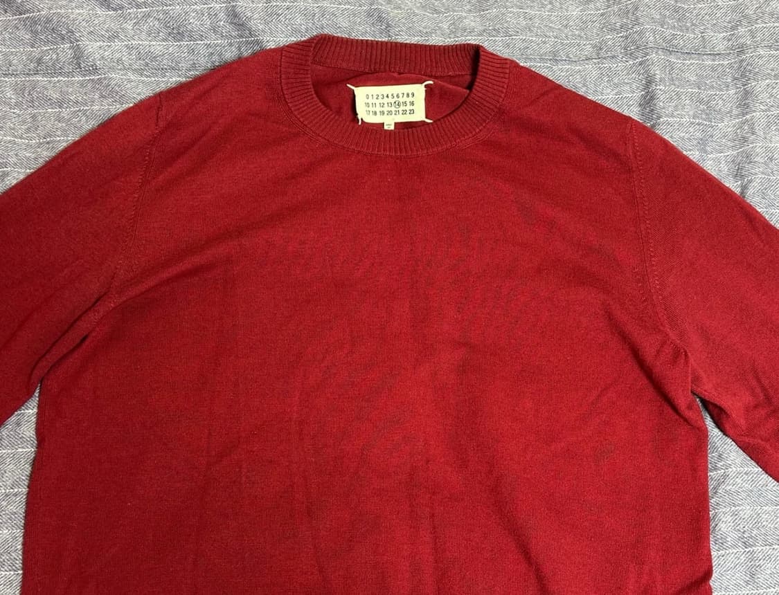 메종마르지엘라 엘보우 패치 니트 버건디 상품이미지2