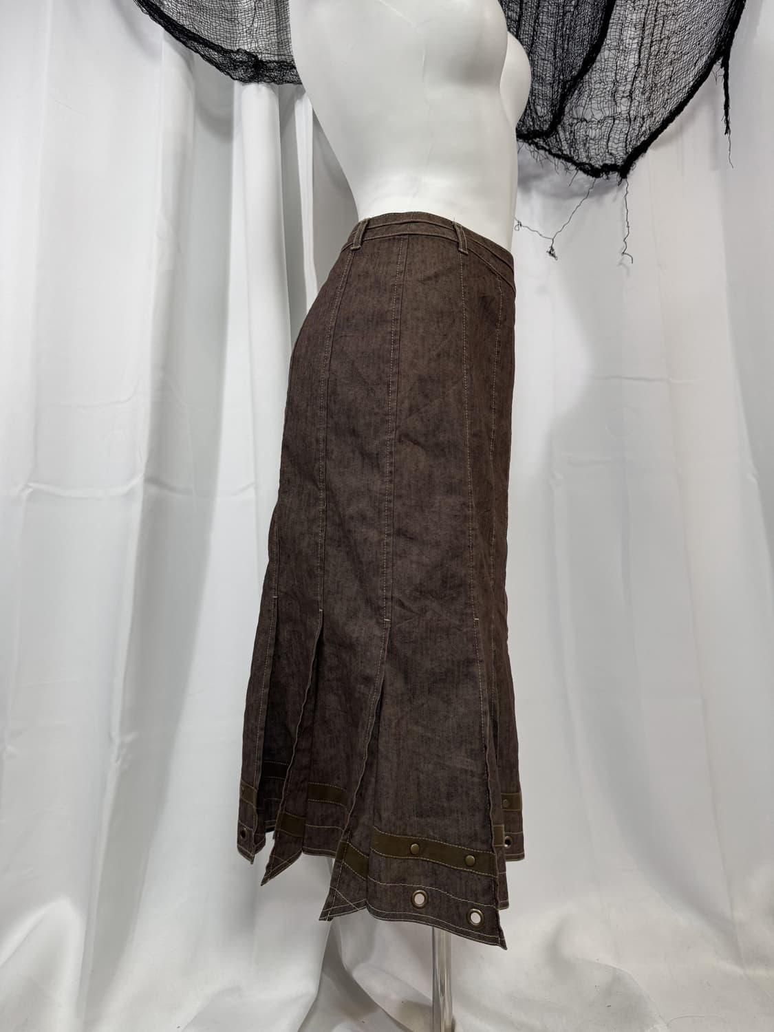 brown detail skirt 상품이미지1