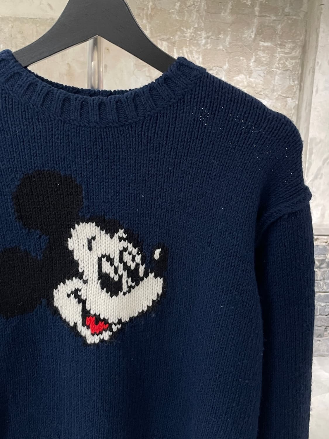 빔즈 보이 x 디즈니 딥 네이비 미키마우스 아칼릭 울 스웨터 상품이미지3