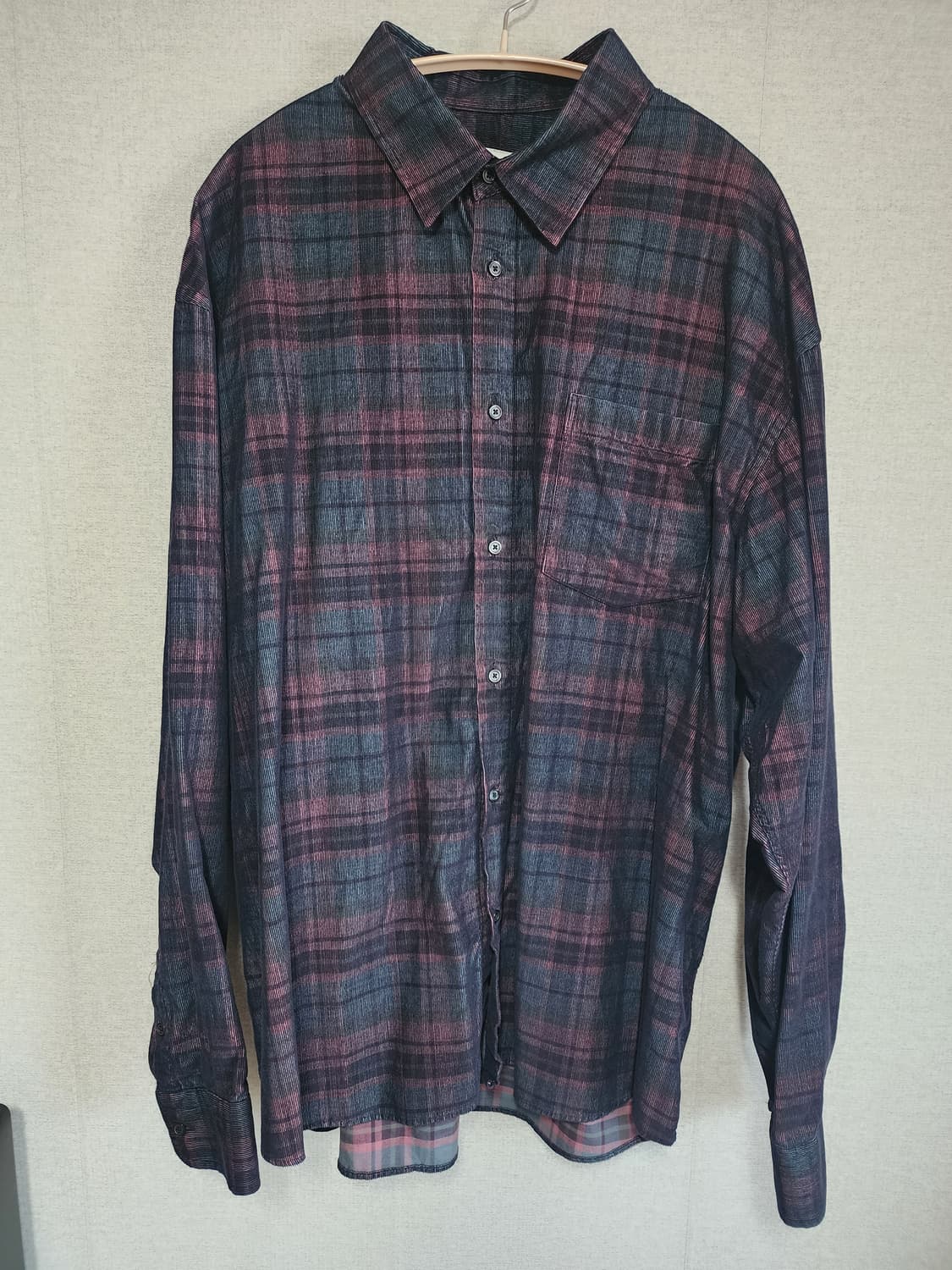 [3] 퍼렌 릴렉스드 코듀로이 셔츠 네이비 핑크 상품이미지1