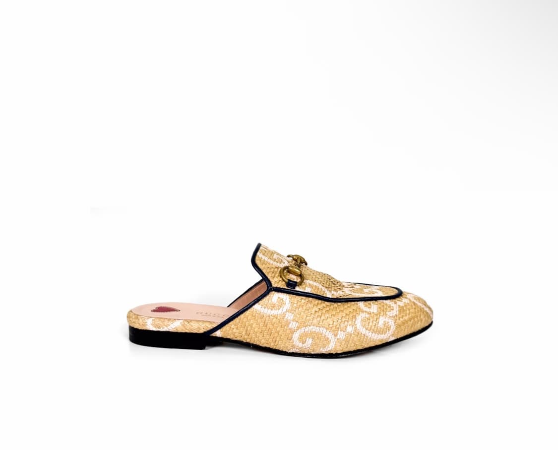 [36] 구찌 여성 프린스타운 GG로고 홀스빗 뮬 블로퍼 슬리퍼 베이지 상품이미지2