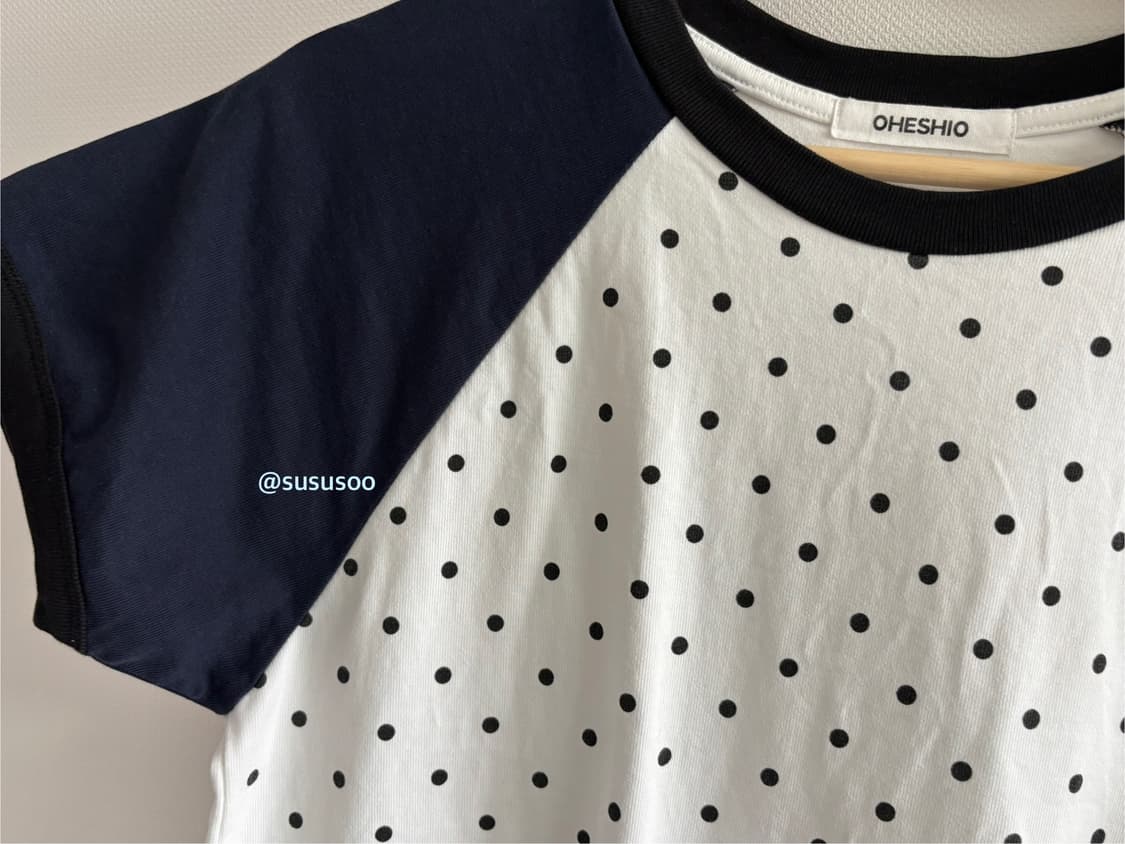 오헤시오 dot raglan t-shirt white (땡땡이티셔츠…) 상품이미지3