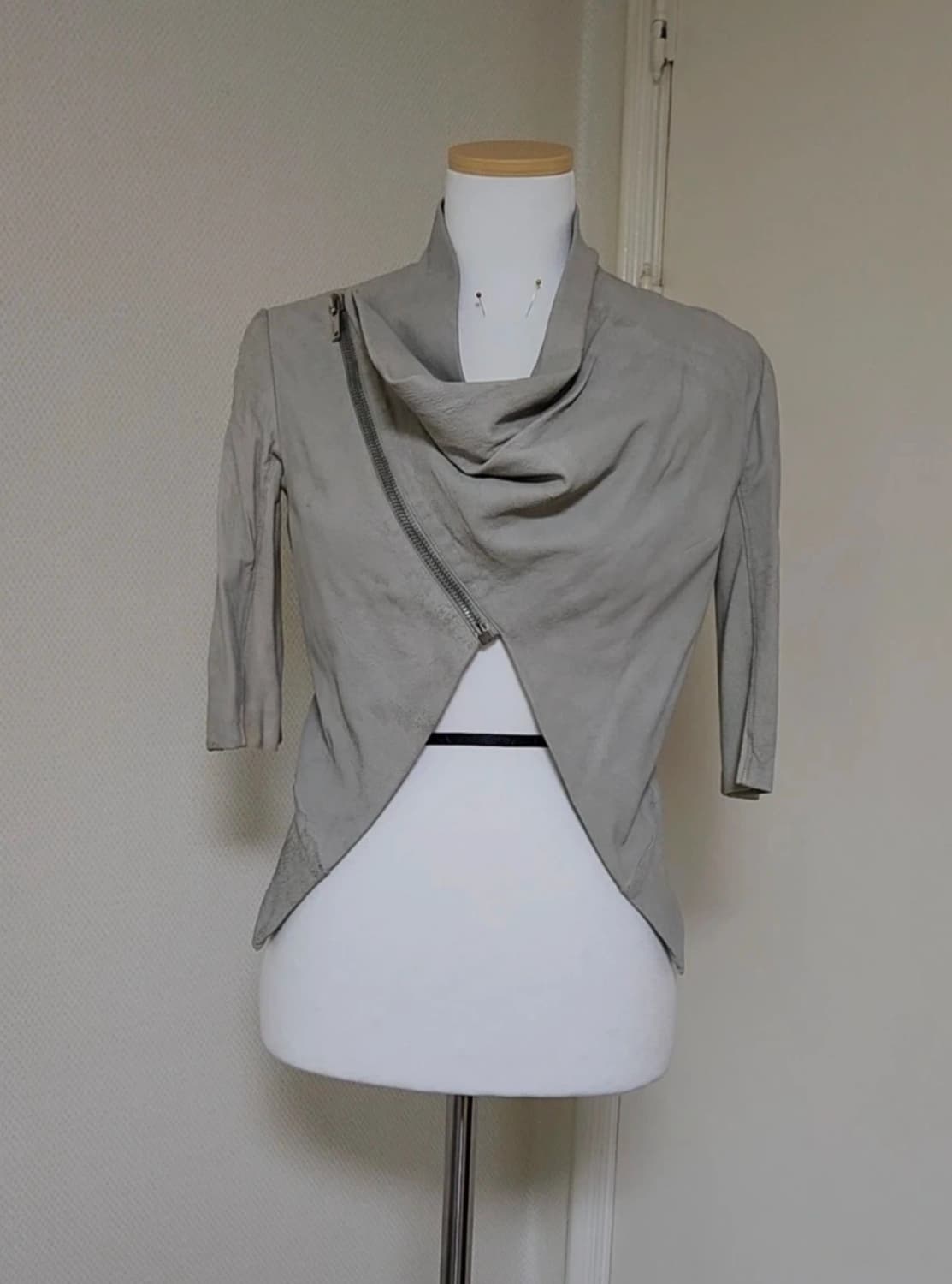 릭오웬스 leather jacket beige 42 상품이미지2