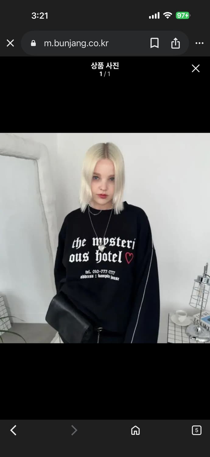 더미스테리어스호텔 맨투맨 상품이미지8