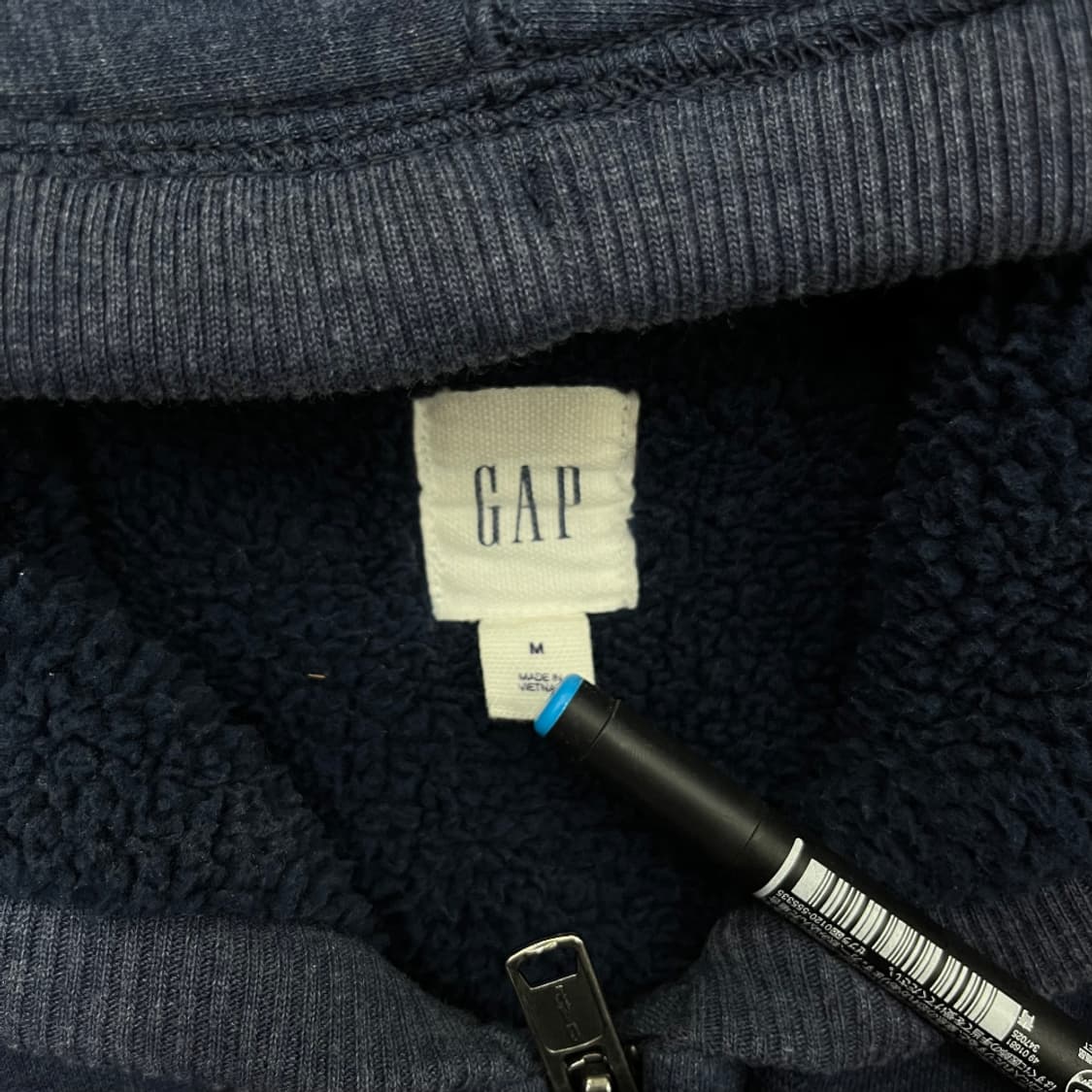 갭 센터로고 네이비 후드집업 M 상품이미지5