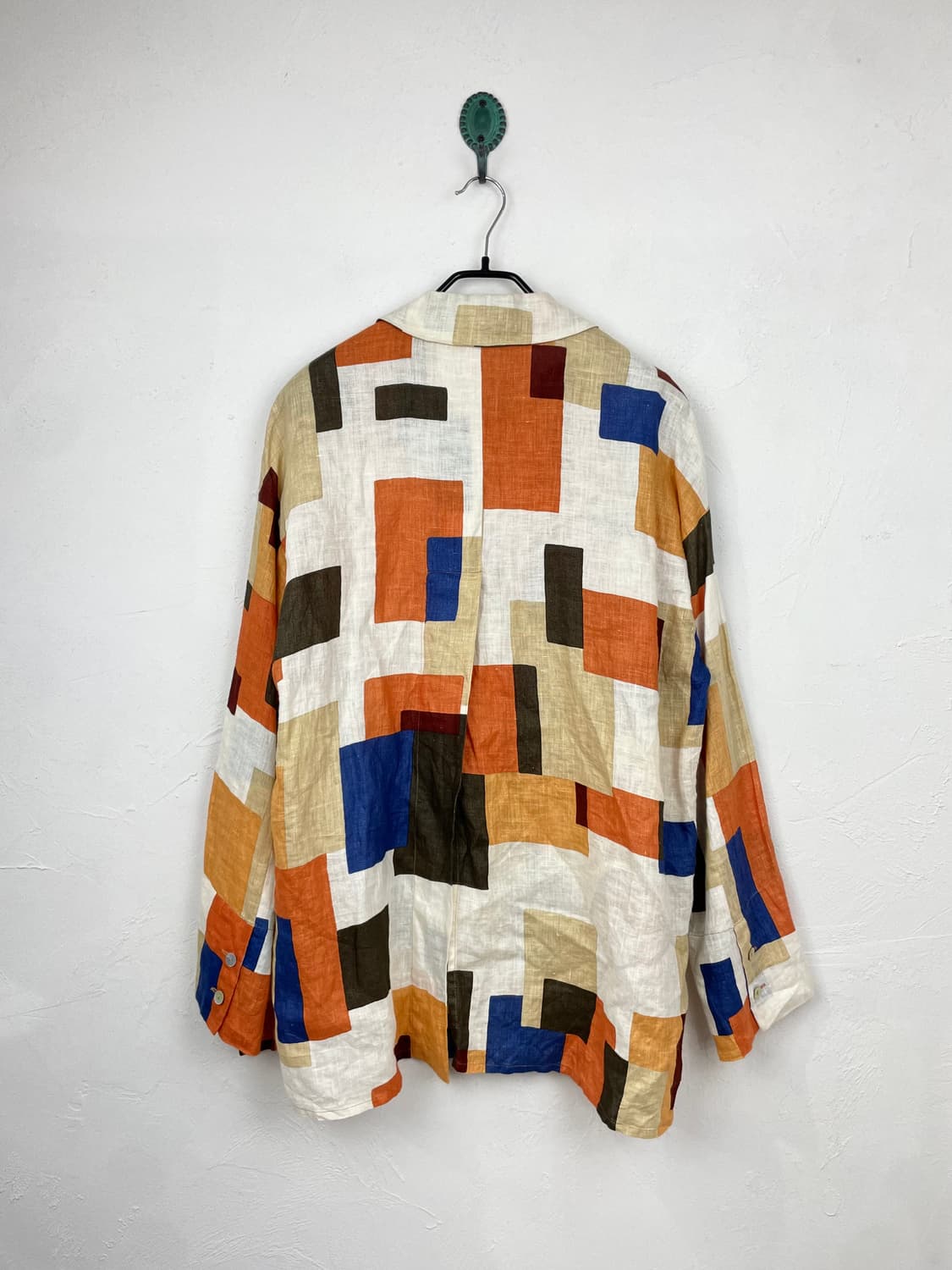 90s DONNA crre 컬러블록 리넨 셔츠(MADE IN ITALY) 상품이미지4