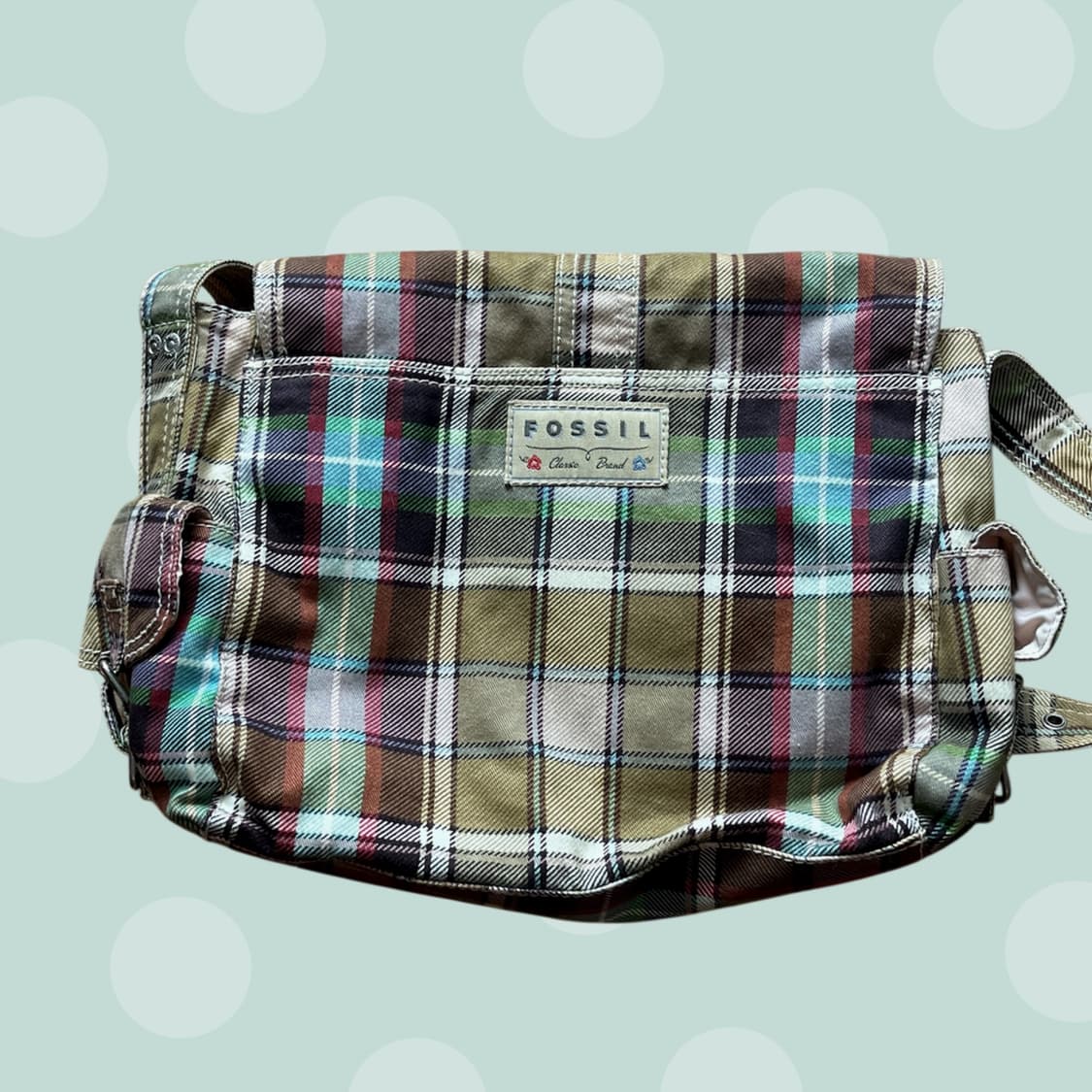 모리걸 빈티지 체크무늬 크로스백 상품이미지9