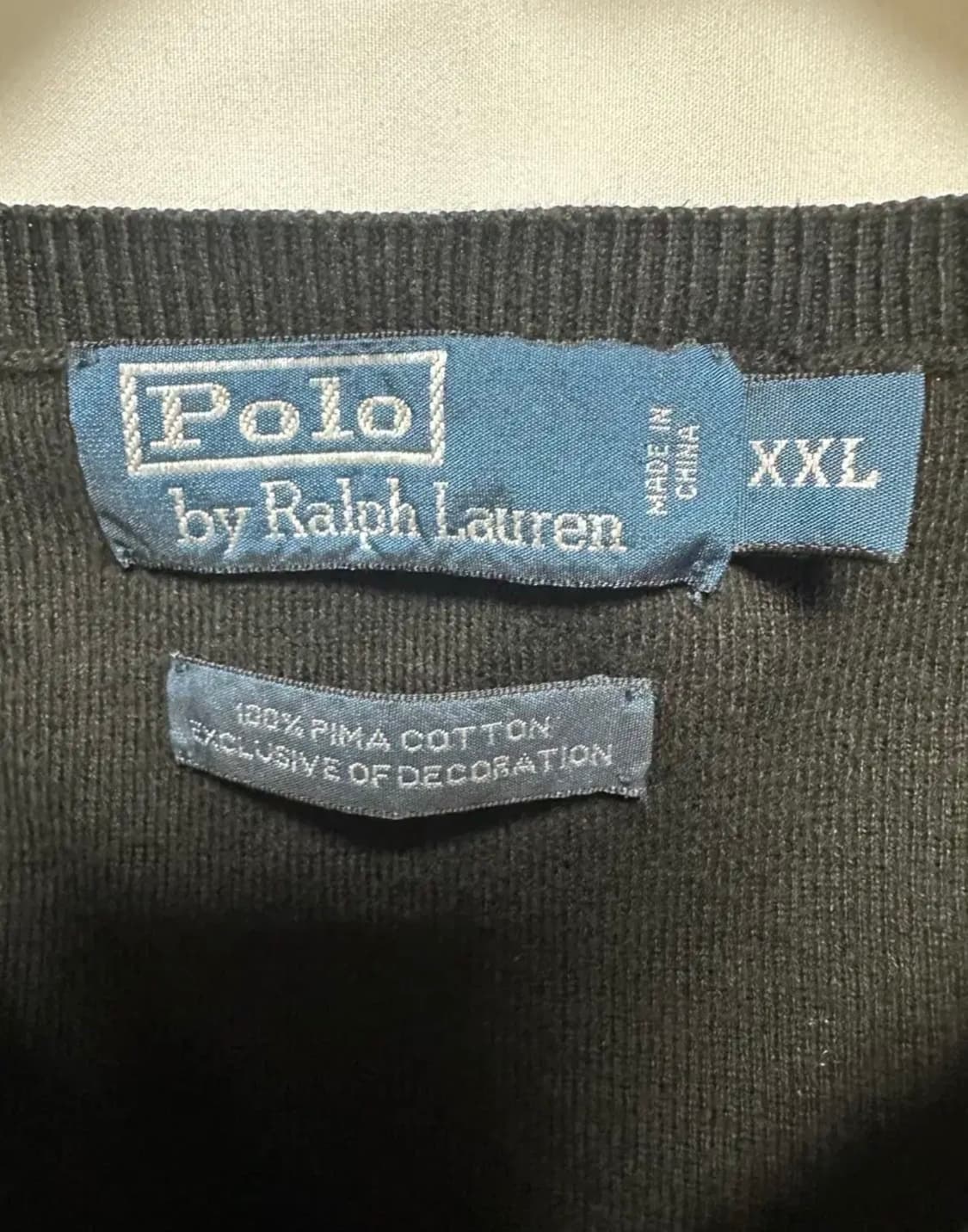 no.154 폴로 랄프로렌 블랙 피마코튼니트 조끼 XXL 상품이미지3