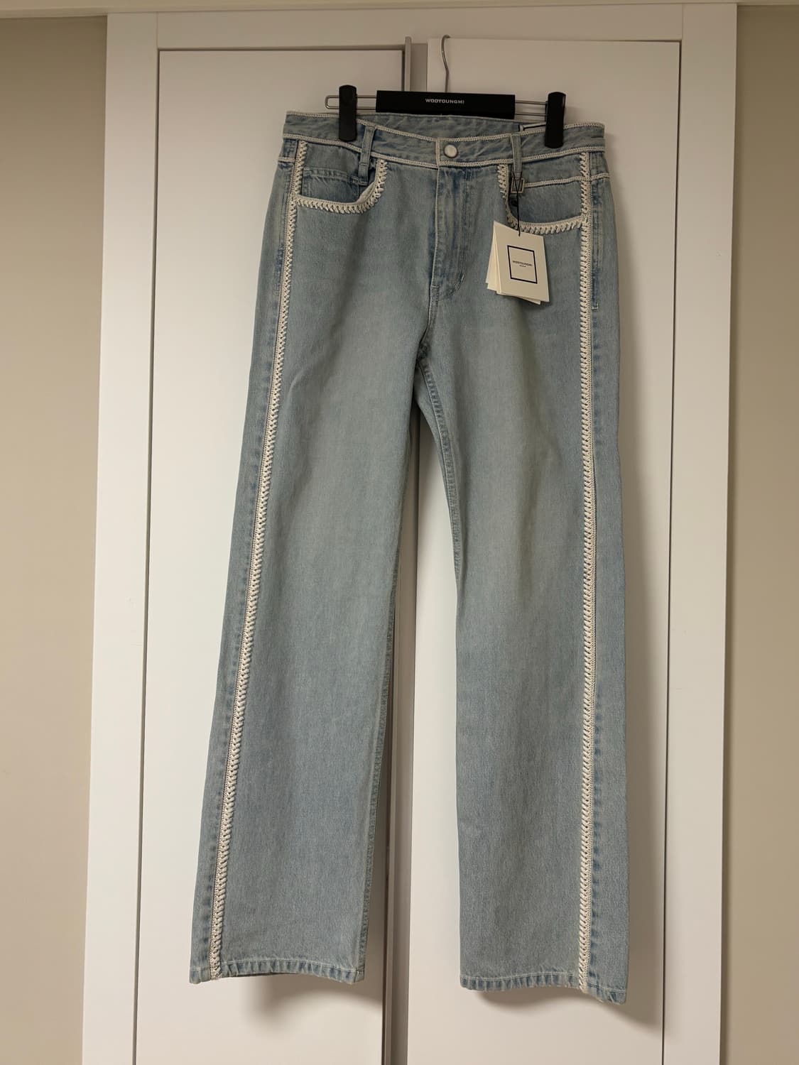 우영미 25SS 블루 크로셰 데님 팬츠 48 상품이미지2