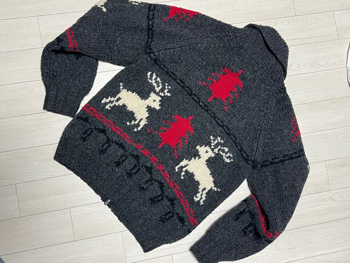 Plevo 니트 집업 가디건 사슴패턴코위챤 Free사이즈 상품이미지4