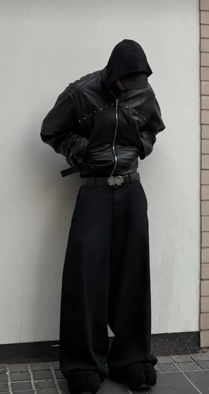 선데이오프클럽 소가죽 파카 레더자켓 1 상품이미지1