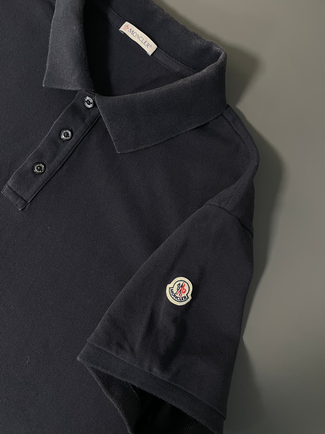 [XL] 몽클레어 와펜 패치 코튼 PK 카라 반팔 티셔츠 상품이미지3