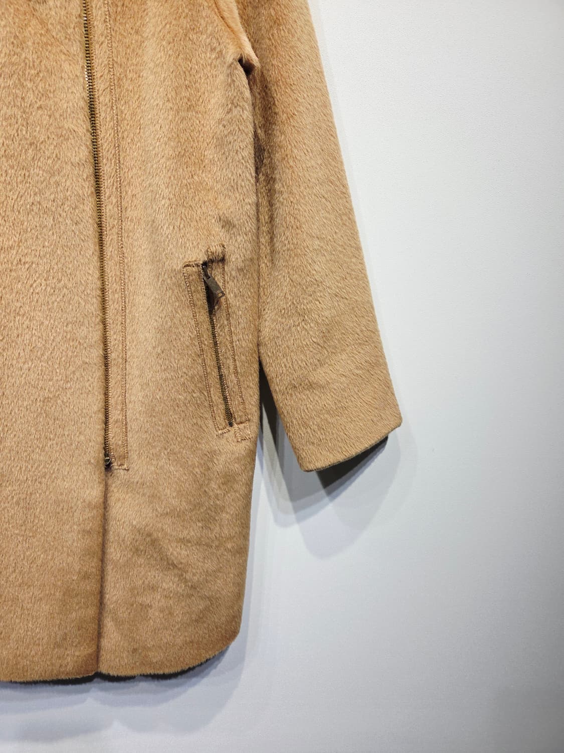 타임(TIME) 라마 혼방 카멜 하프 코트 상품이미지5