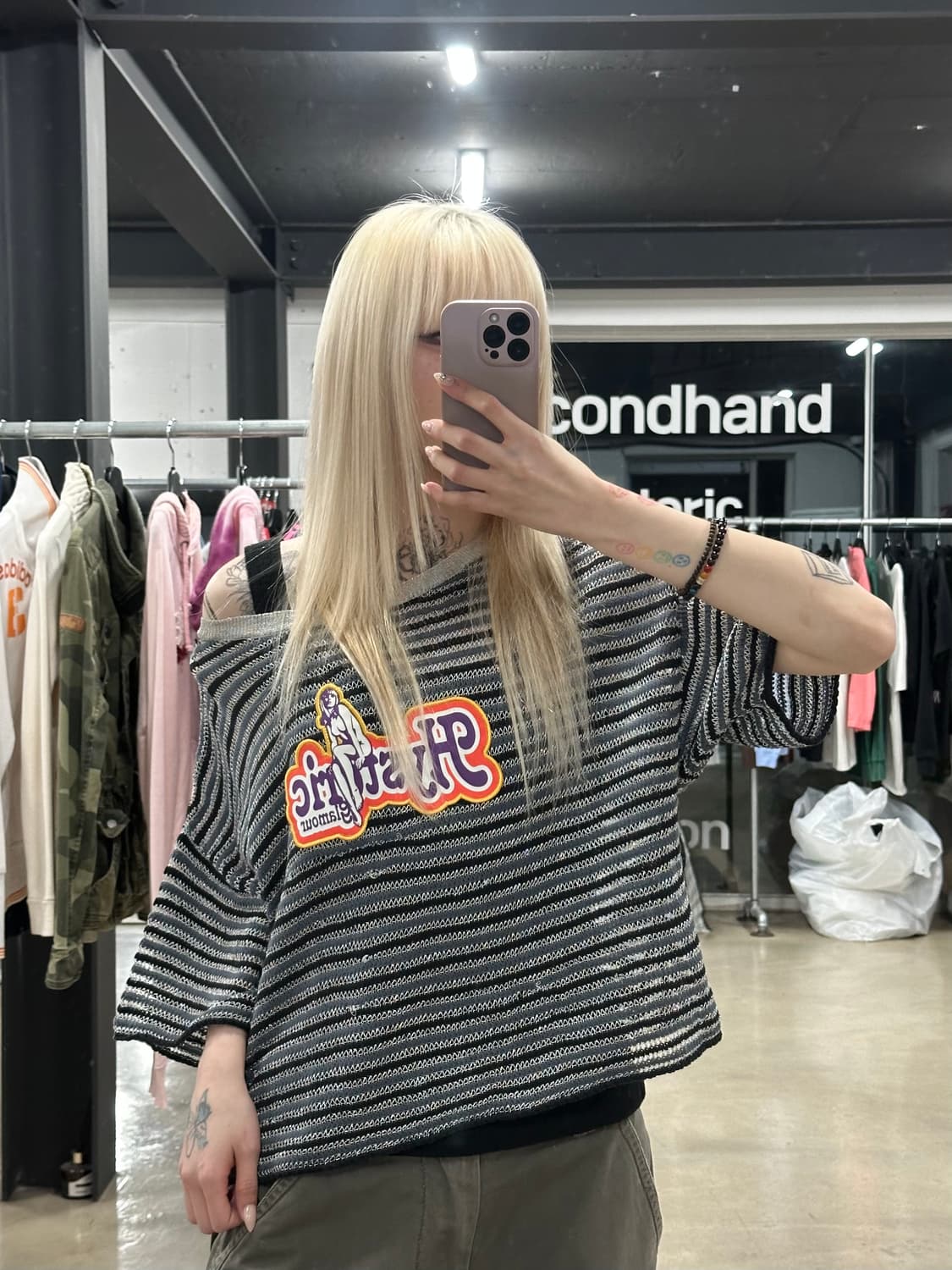 히스테릭 글래머 히스걸 트윙클 씨스루 크롭 슬리브 상품이미지3