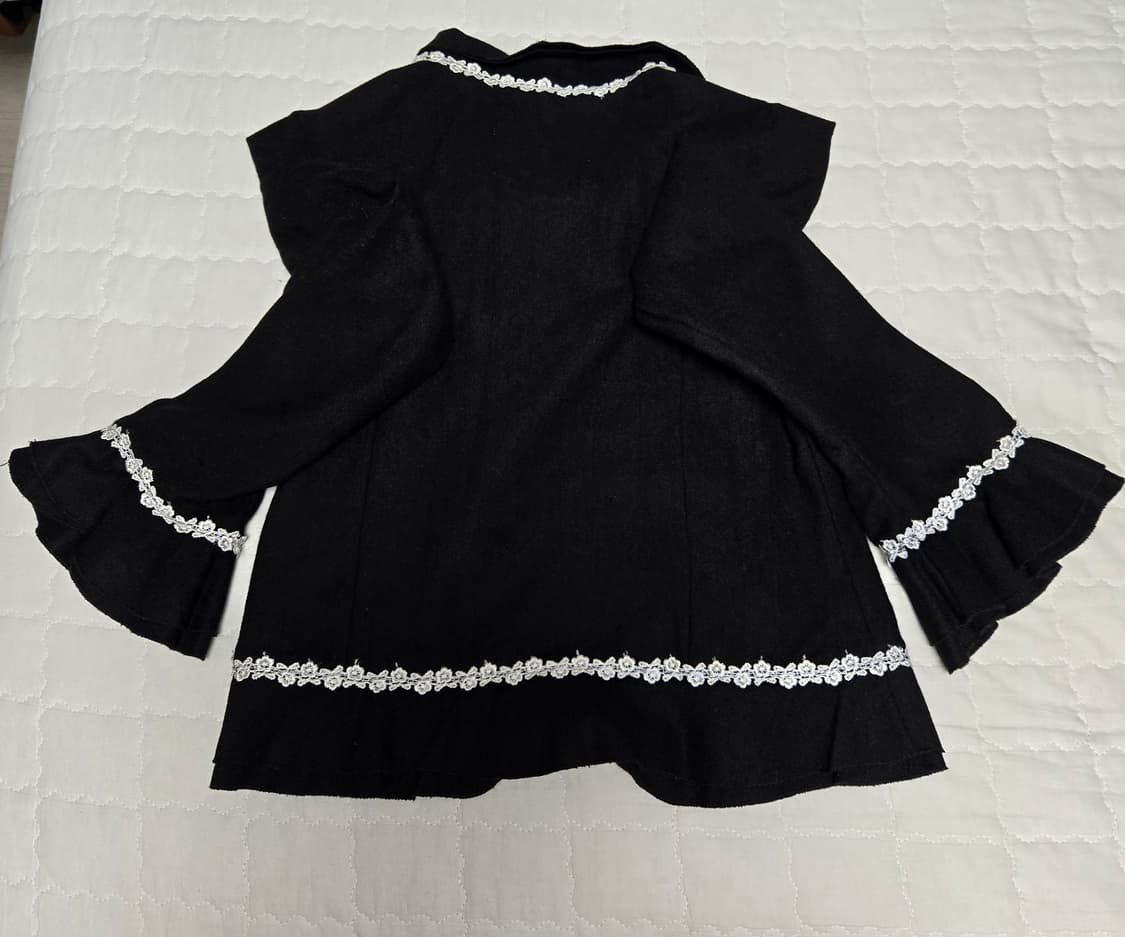 고딕 레이스 프릴 블랙 자켓 흑백 갸루 공겜 y2k 상품이미지2