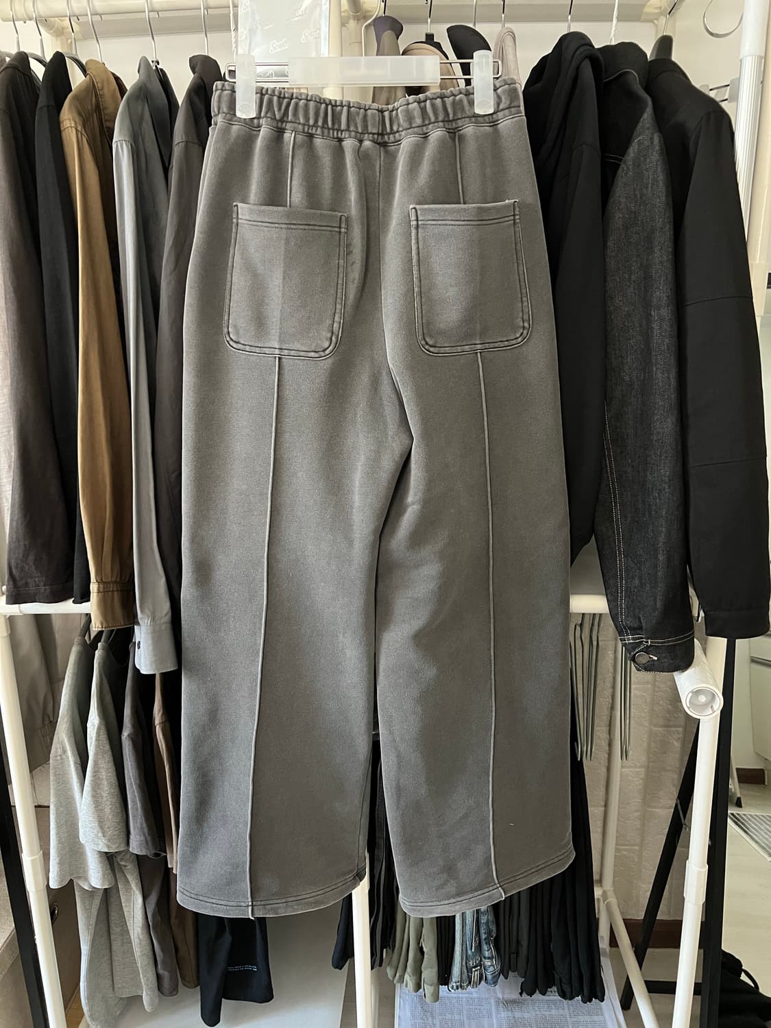 제멋 누와 피그먼트 와이드 스웻 팬츠 딥그레이 상품이미지3