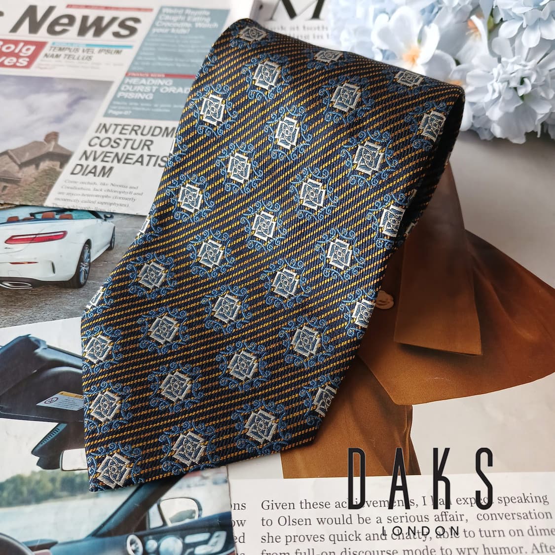 닥스 실크 네이비 패턴 넥타이 10.1cm A+등급 A19736
 상품이미지2