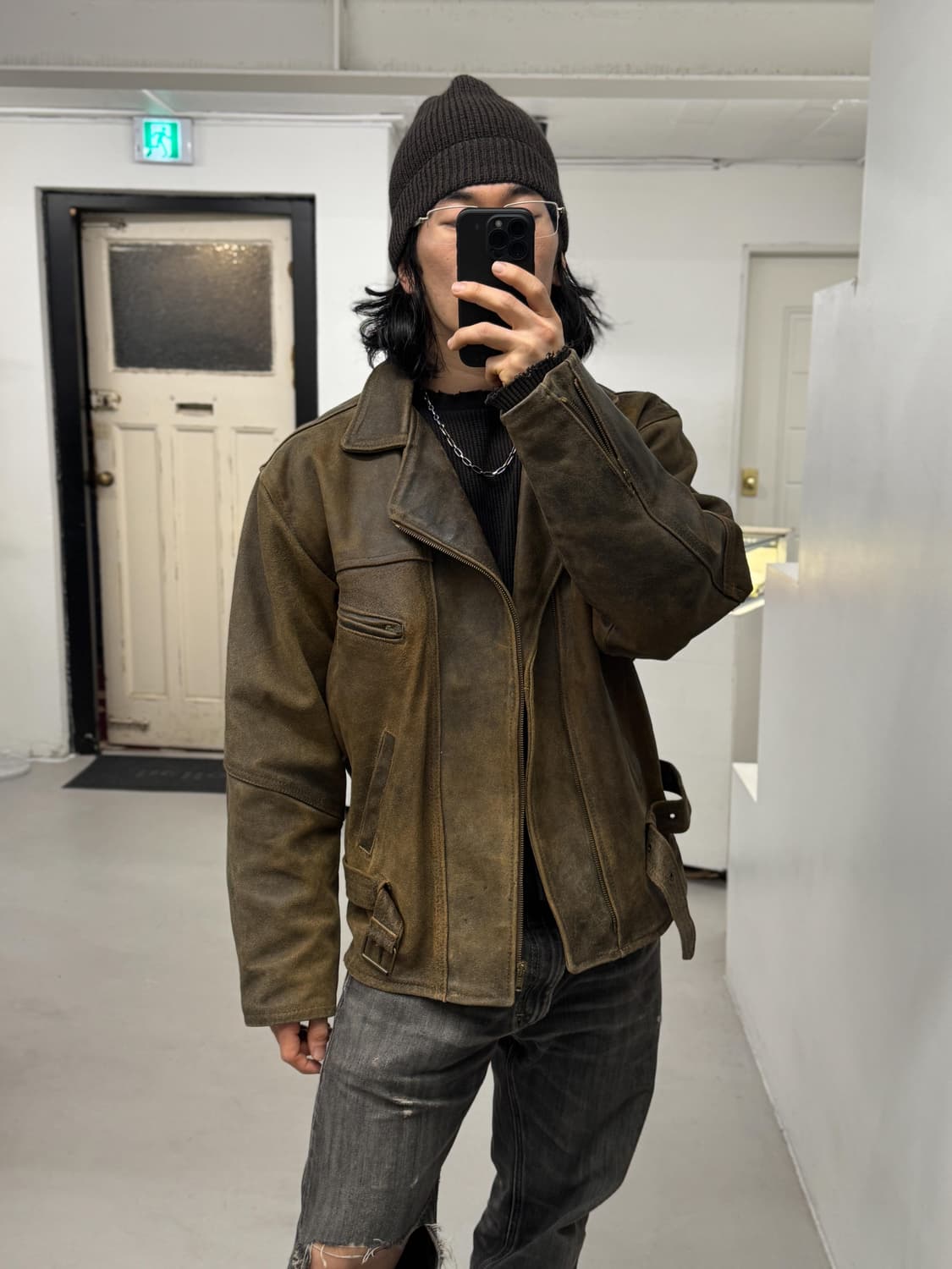 빈티지 레더 자켓 상품이미지1