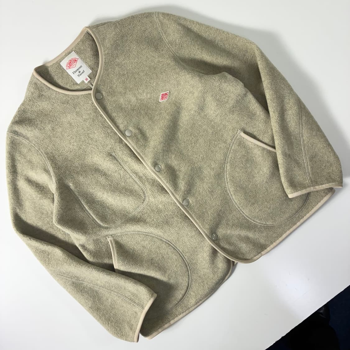 Danton 단톤 신형 논카라 오트베이지 플리스 가디건 상품이미지2