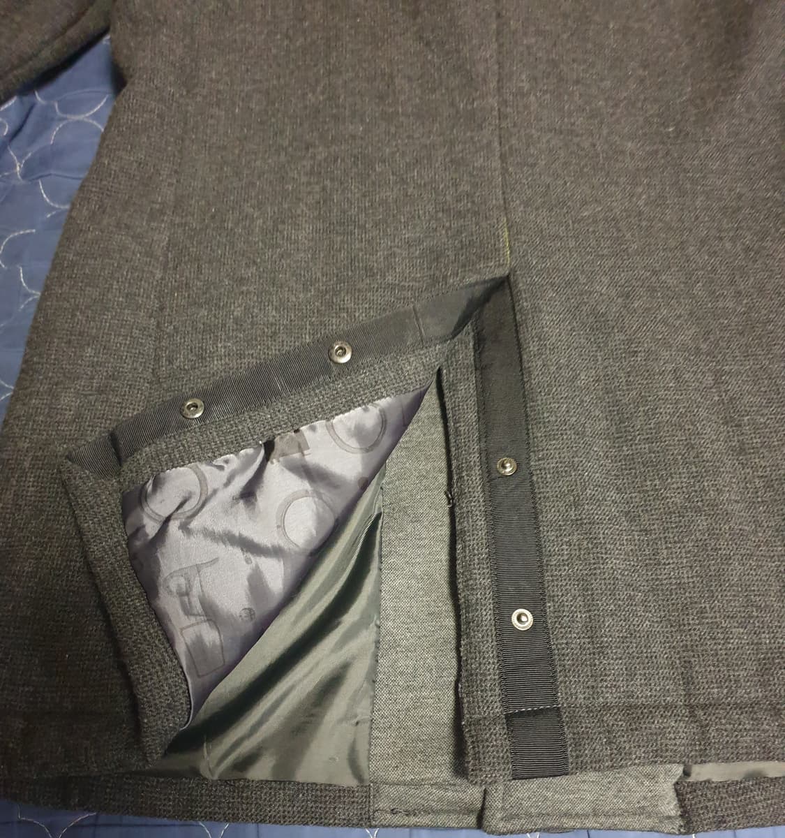 (단종매물) 마인드브릿지 트위드 울 클래식 코트 다크그레이 (105) 상품이미지3