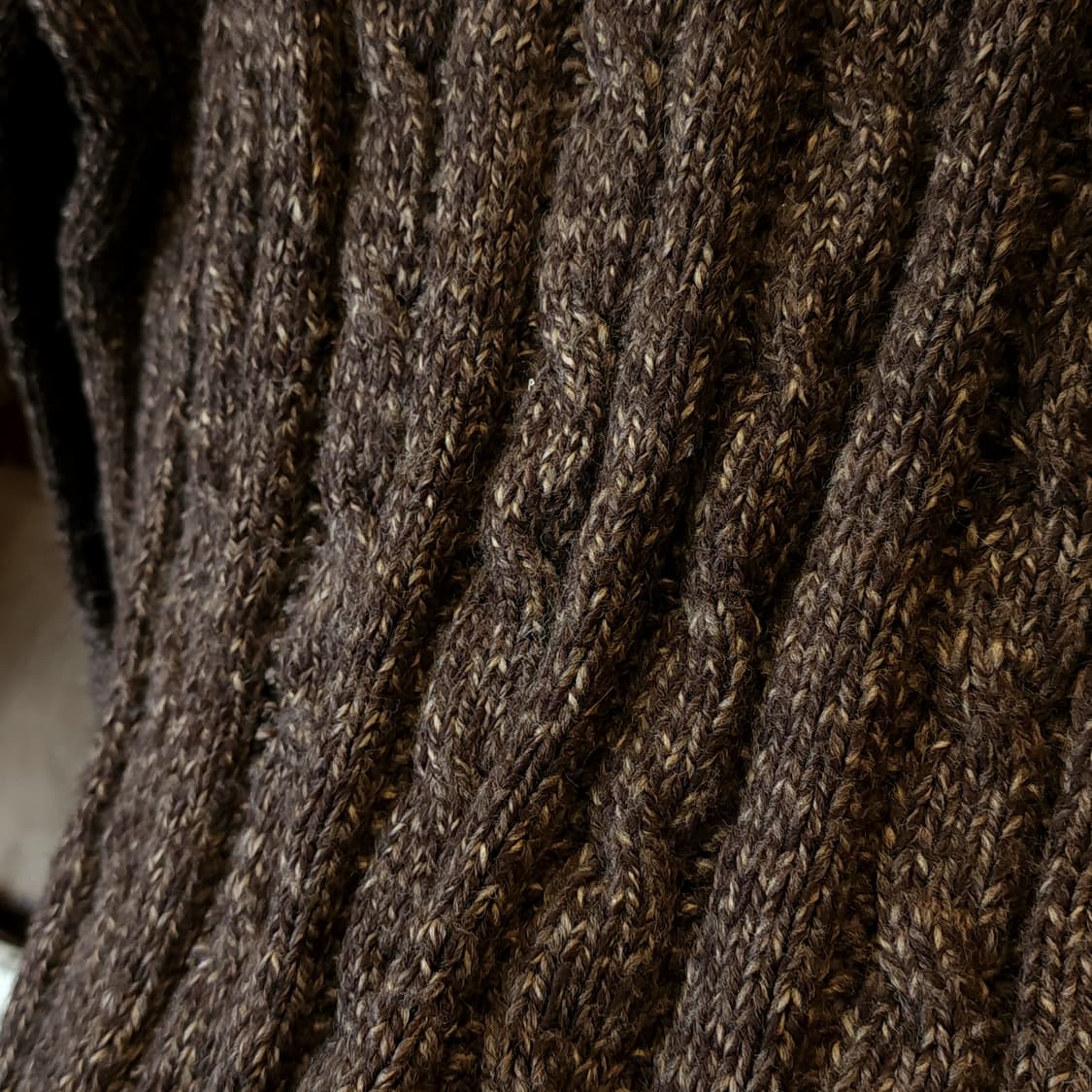 90s 프렌치 헨드메이드 울 가디건 헤비울 스웨터 빈티지 니트 꽈배기 L 상품이미지10