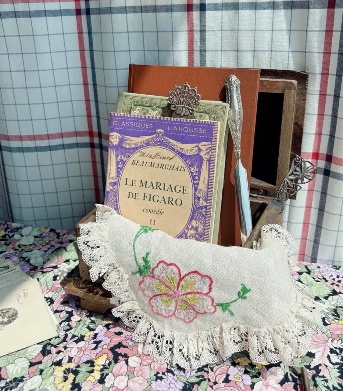 빈티지 손자수 리넨 도일리 상품이미지1