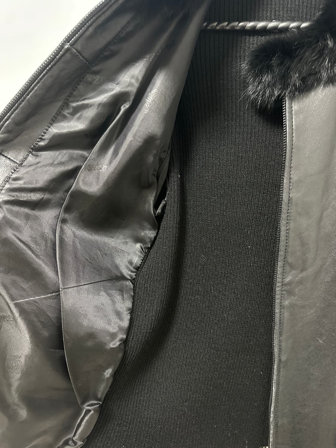 레더 배색 니트 자켓 상품이미지6