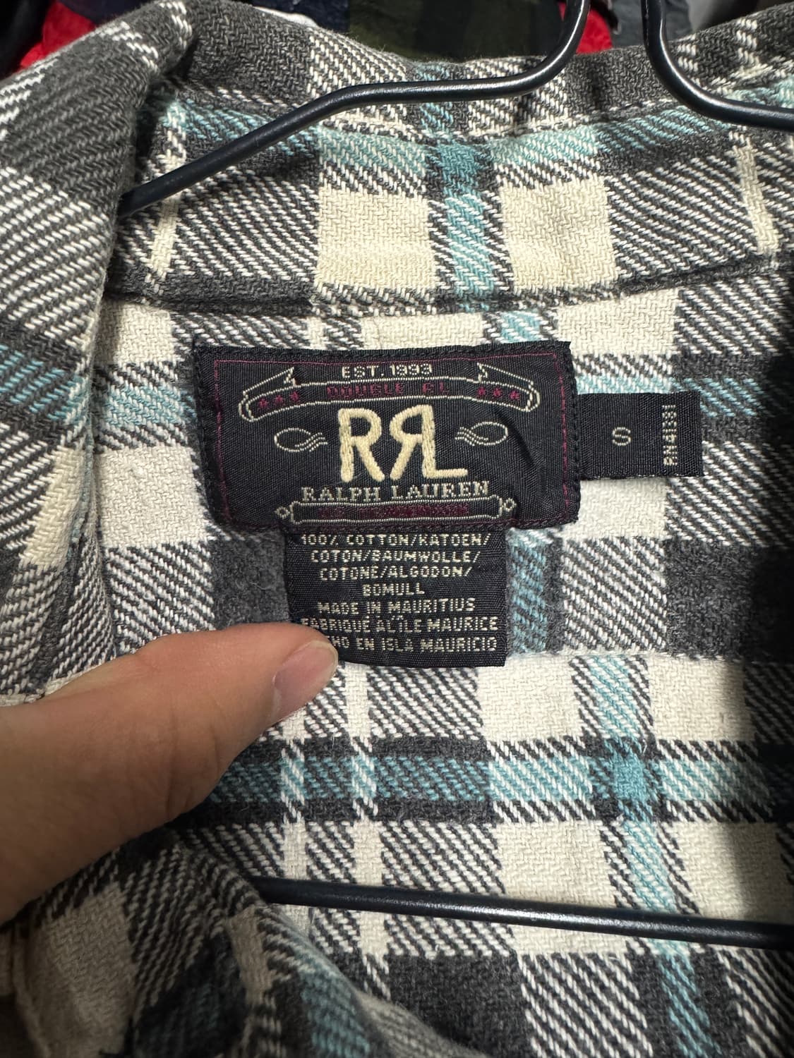 더블알엘 체크패턴 셔츠 S 상품이미지3