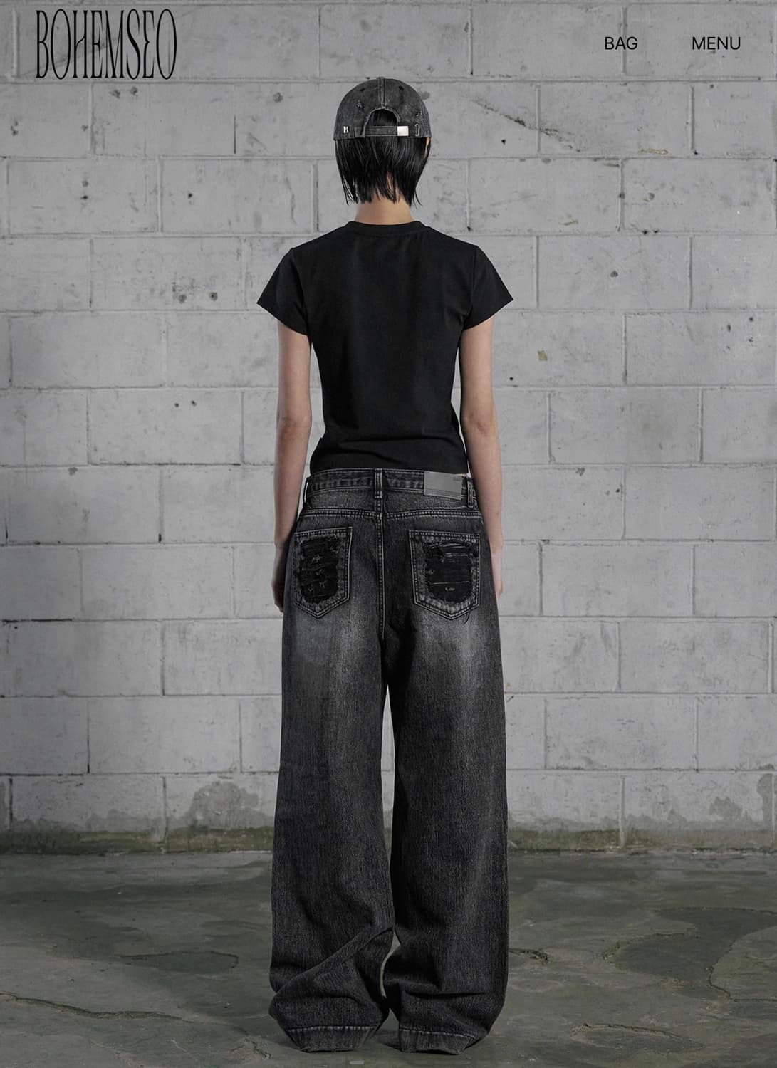 보헴서 오픈니 와이드 진 그레이 s 상품이미지3