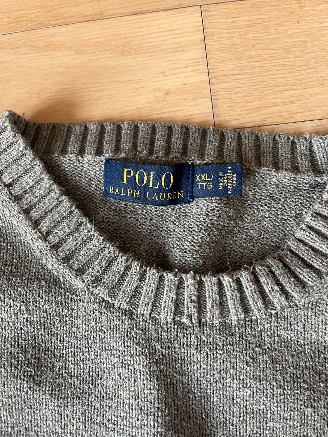 폴로 그린로고 그레이 니트 xxl 상품이미지4