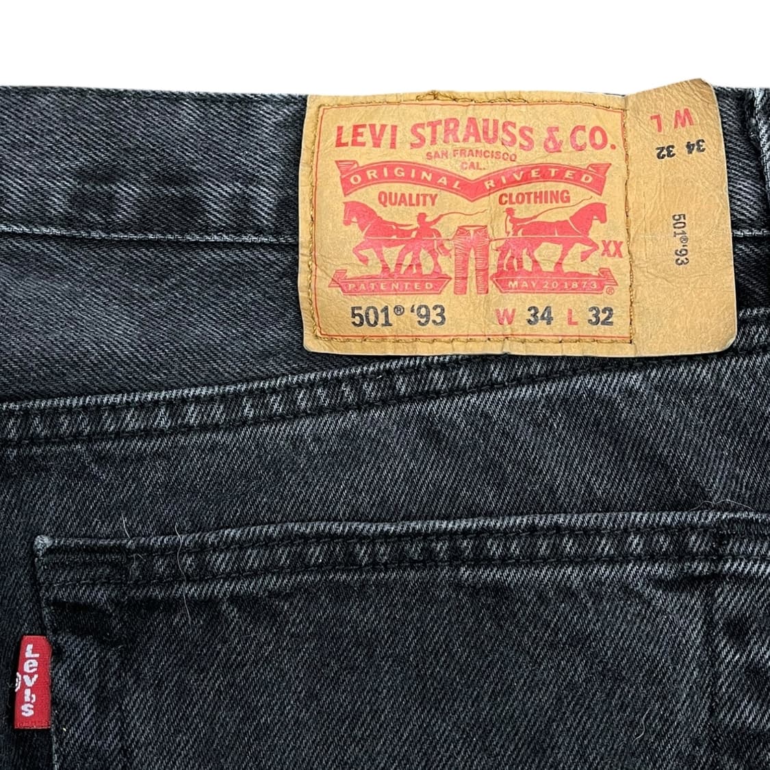 리바이스 501 93 스트레이트 흑청 셀비지 데님 상품이미지4