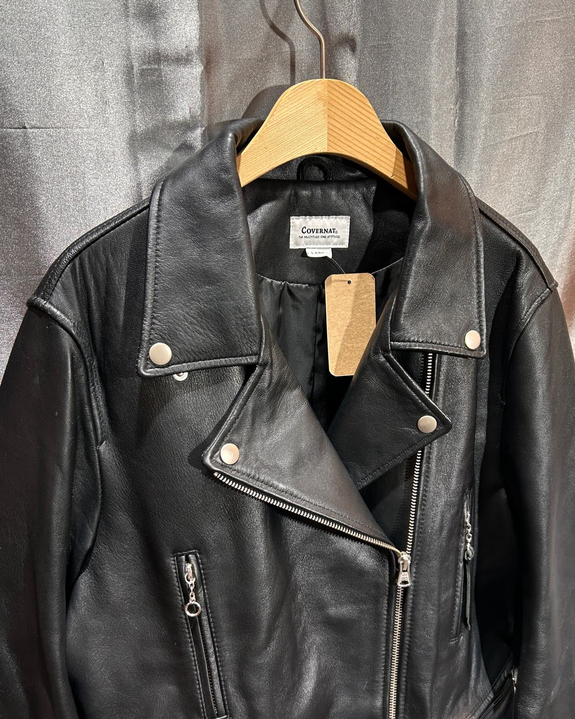 L 커버낫 램스킨 클래식 블랙 라이더 자켓 상품이미지4