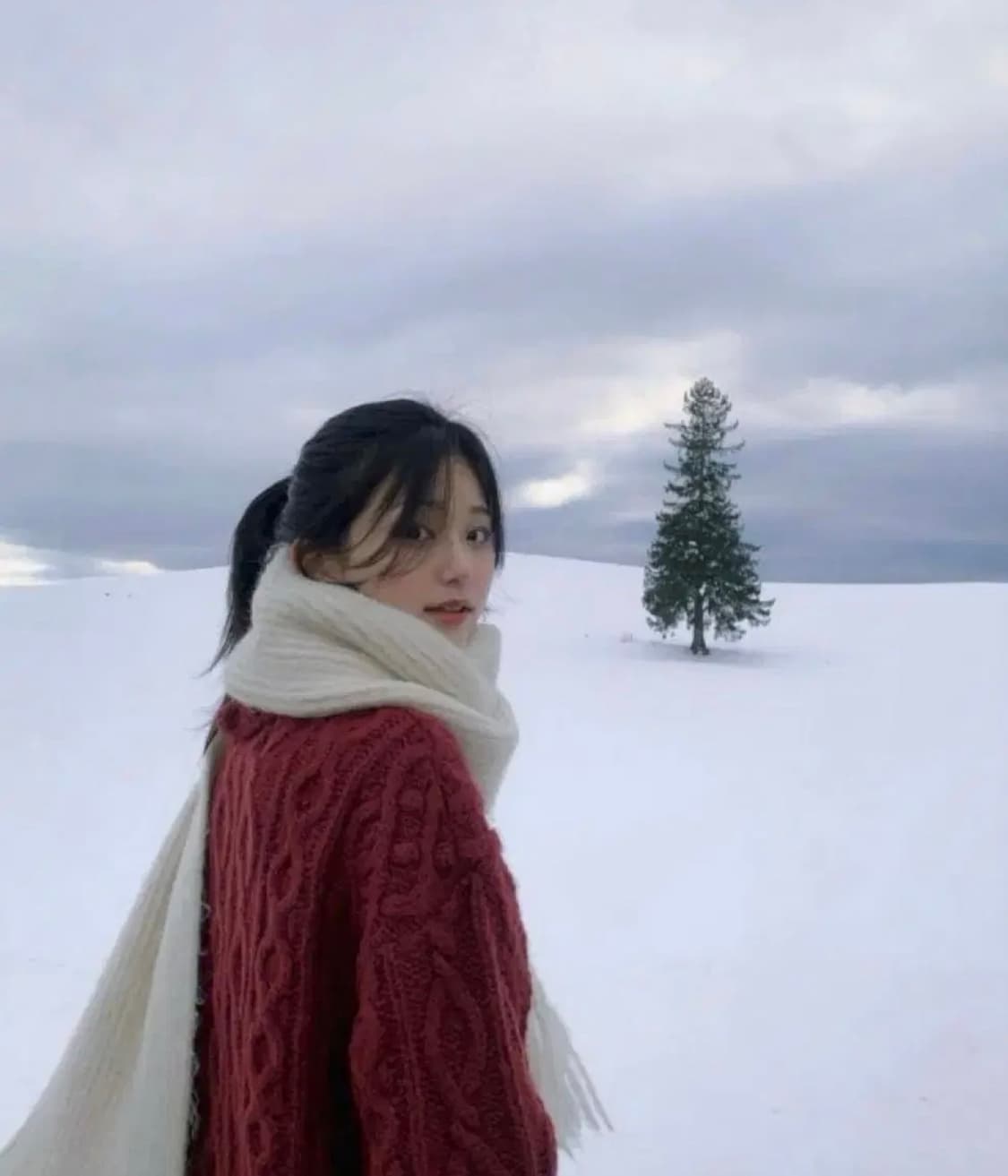 윤슬샵 멜란지 알파카 머플러 (퓨어화이트) 상품이미지1