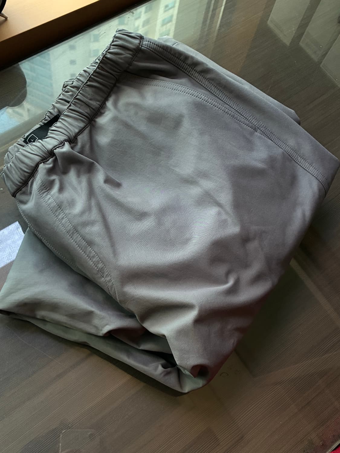 (L)레더리 파라슈트 와이드 카고 팬츠 [BRUSHED GREY] 상품이미지10