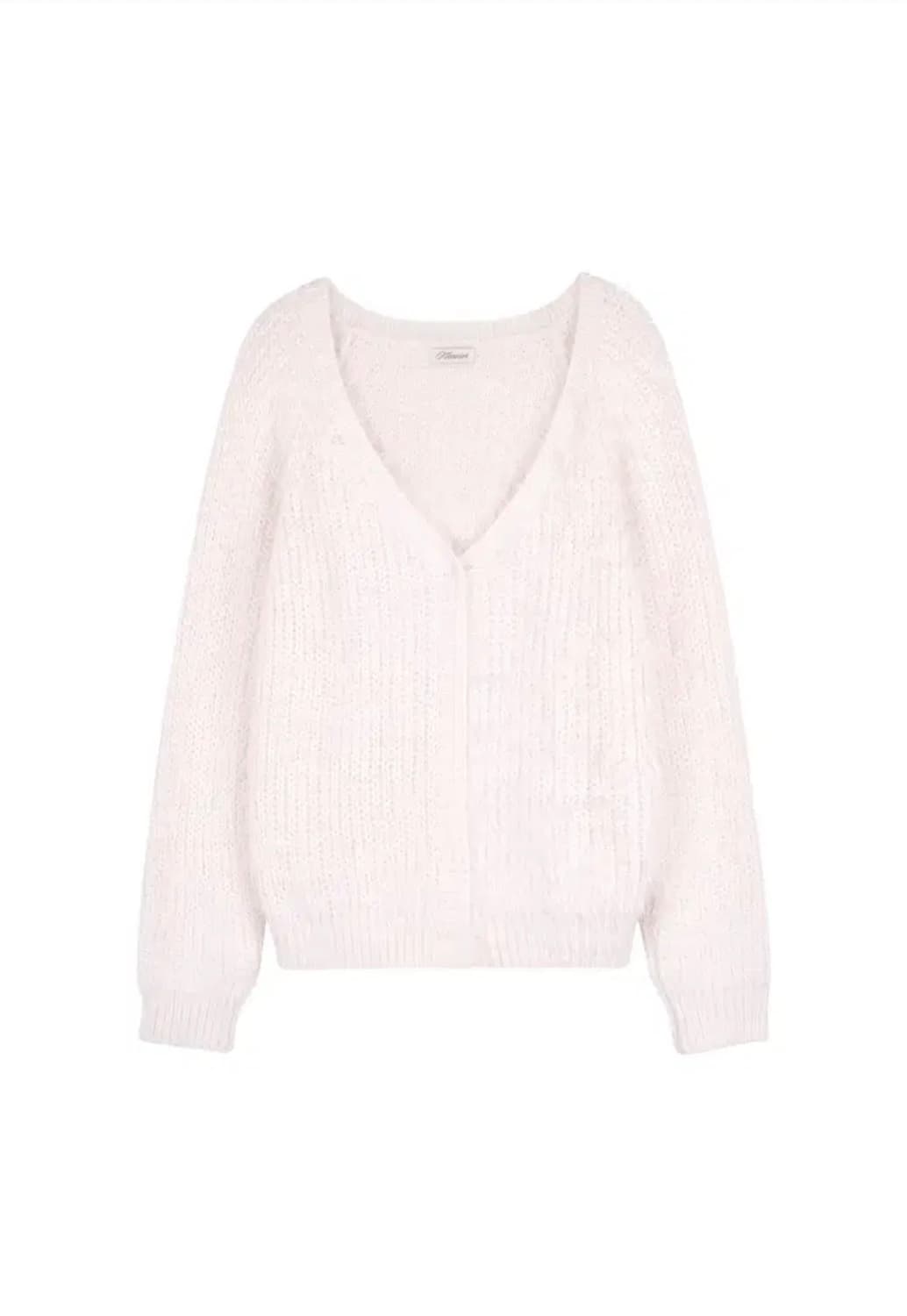 클리시어 슈가플럼 헤어리 가디건 핑크 상품이미지1