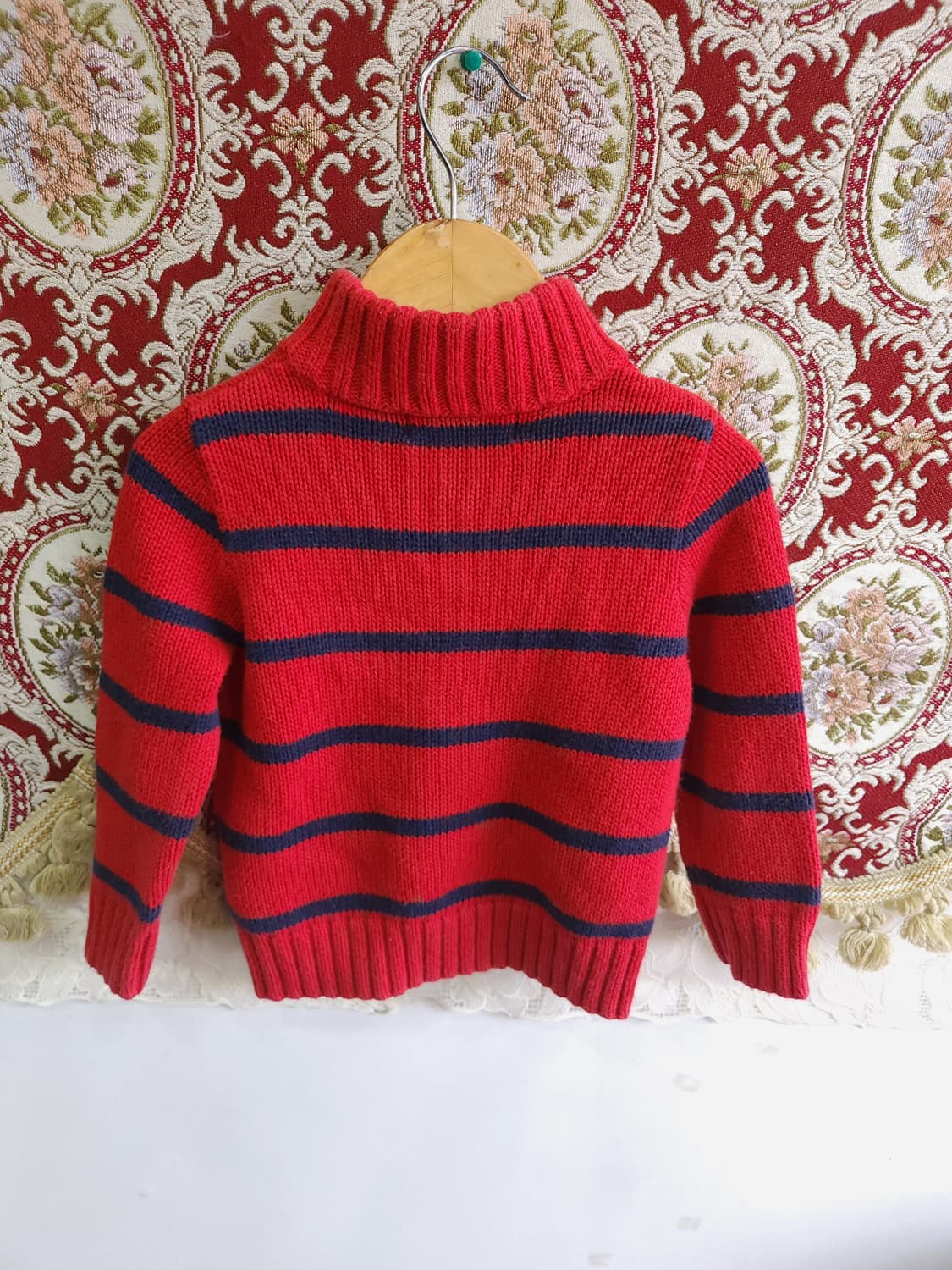 폴로 랄프로렌 스트라이프 반집업 코튼 니트 90사이즈 키즈
 상품이미지7