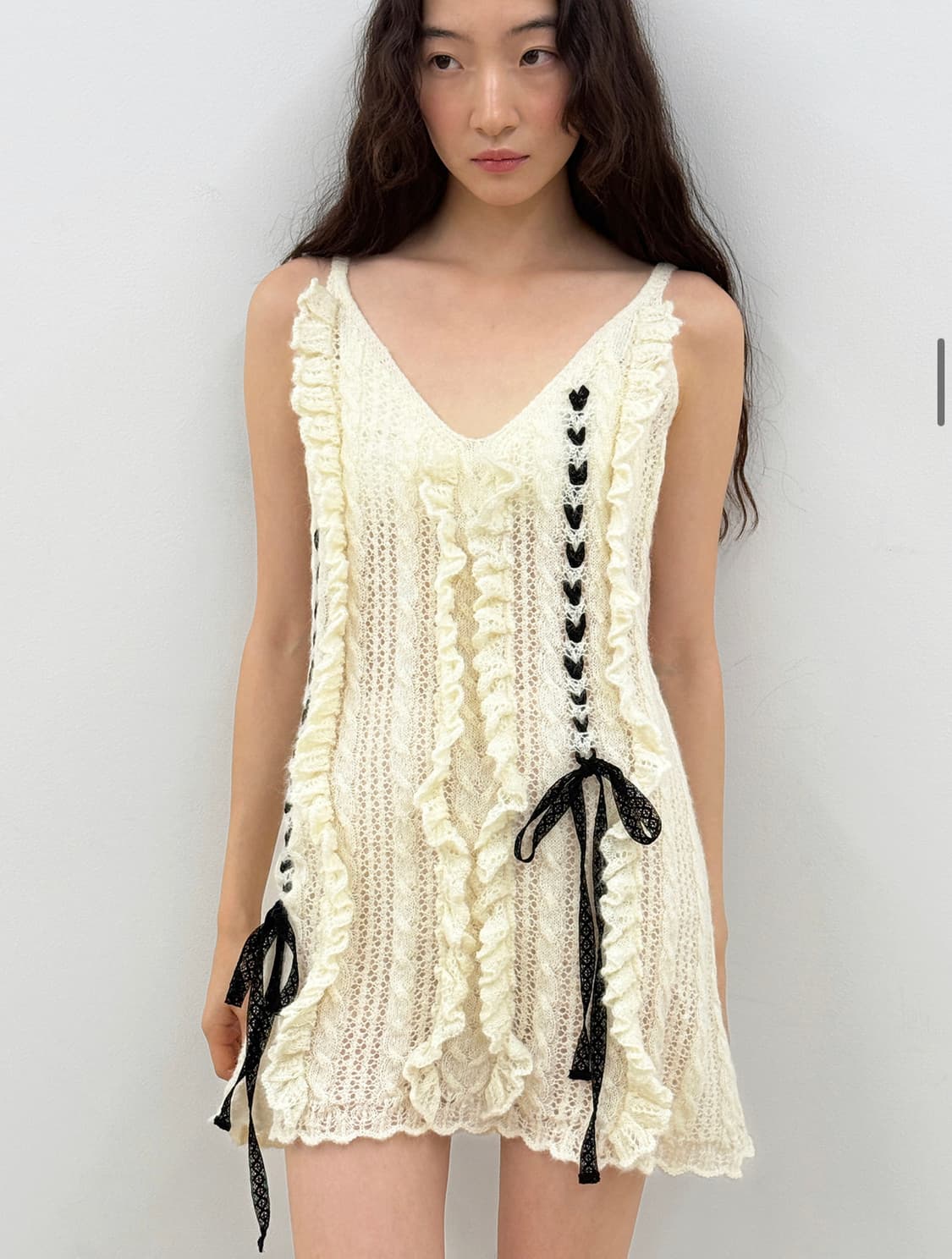 시눈 Crochet Ribbon Tie Sleeveless Dress 상품이미지2