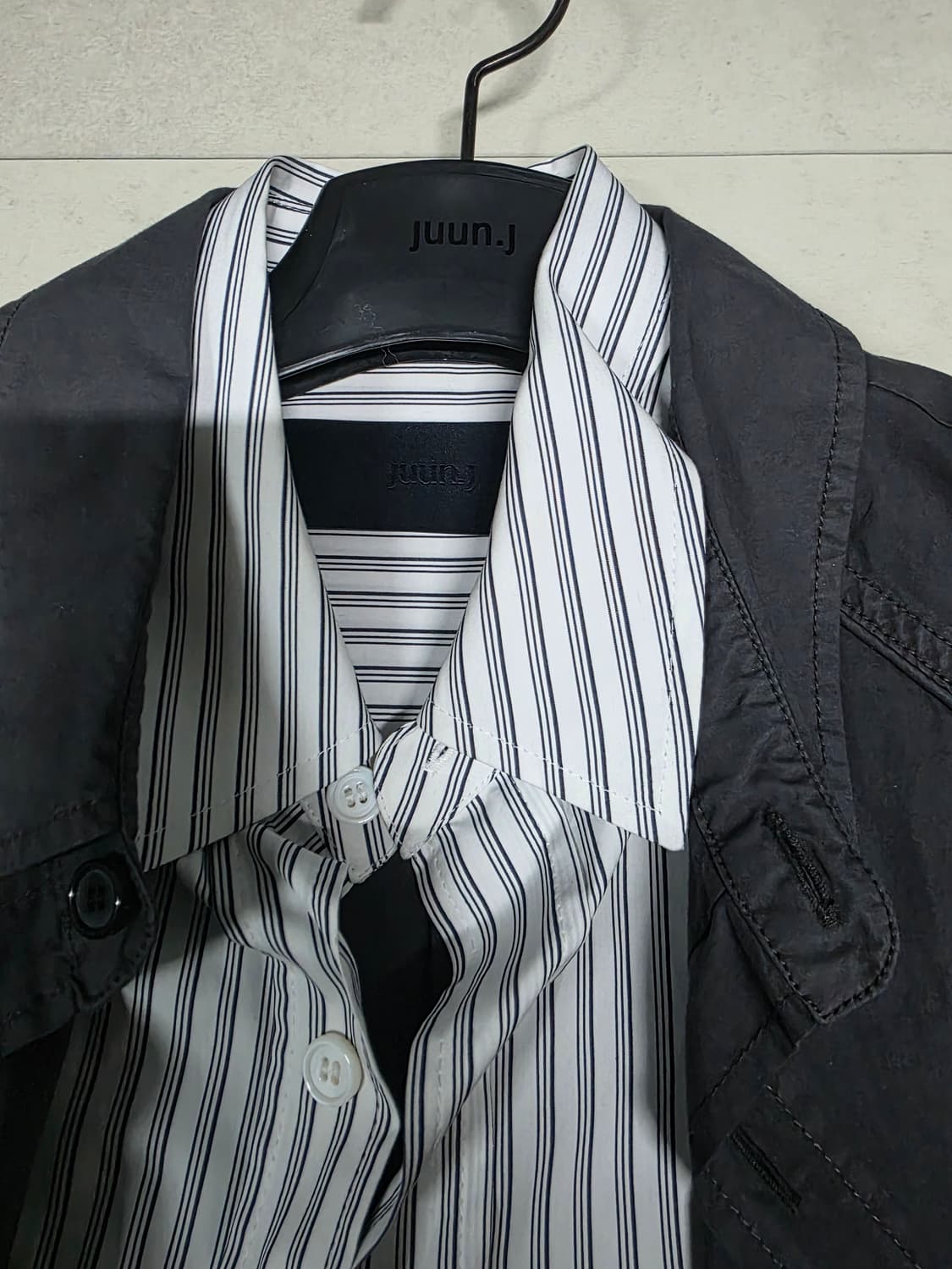 준지 그레이가먼트레이어드셔츠 44사이즈 상품이미지3