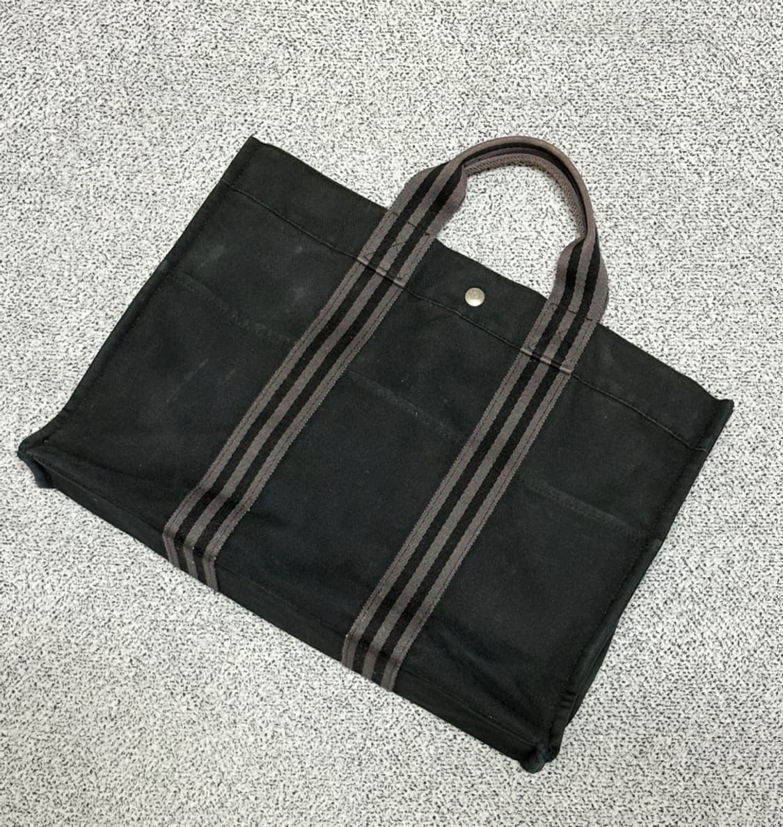  에르메스 빈티지 후루토 캔버스 토트백 블랙/그레이 상품이미지3