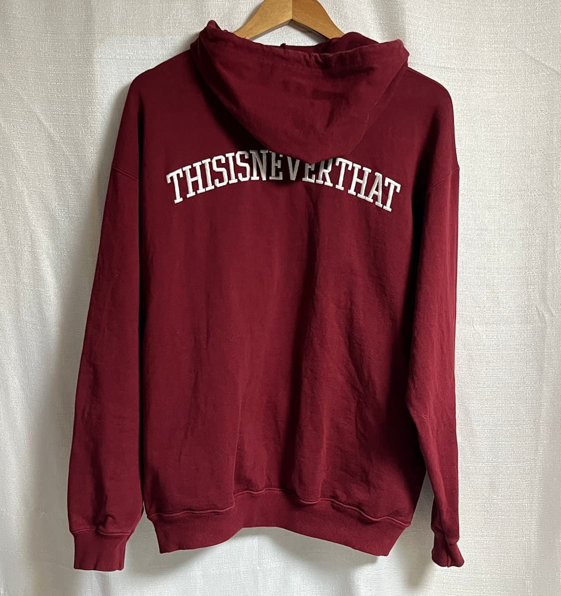 공용 디스이즈네버댓 버건디 후드집업 후드티 M 상품이미지5