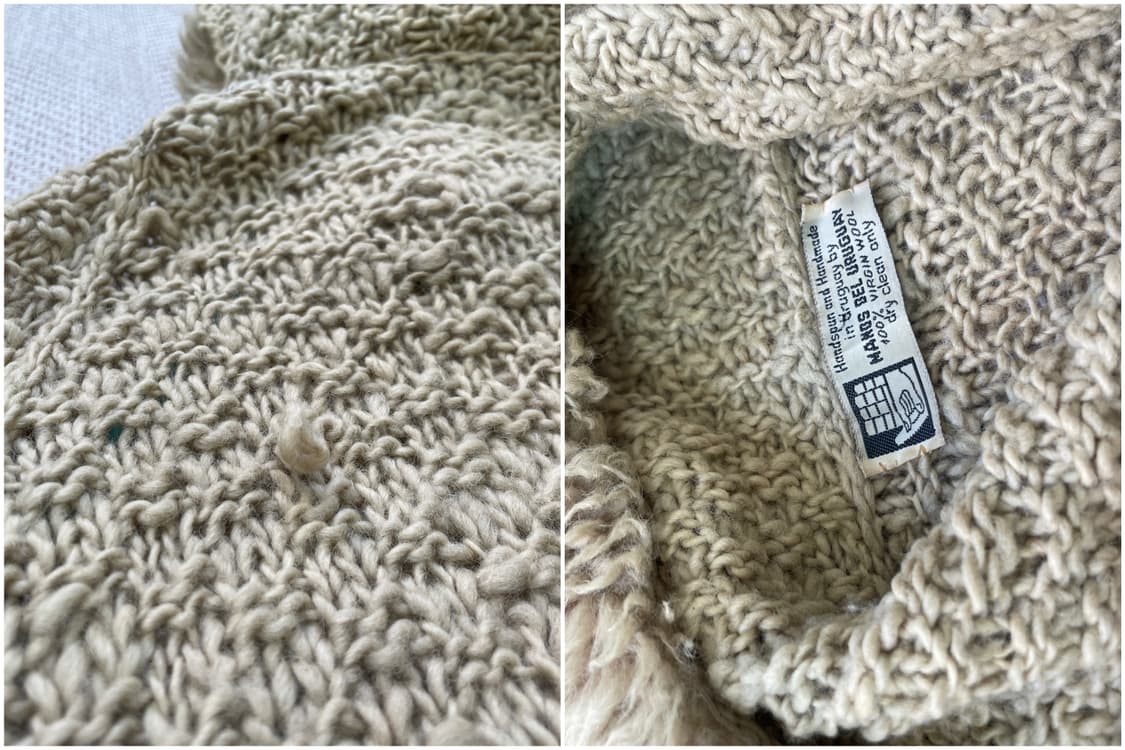 빈티지 핸드메이드 에스닉 퍼트리밍 니트 가디건  J04000 상품이미지10