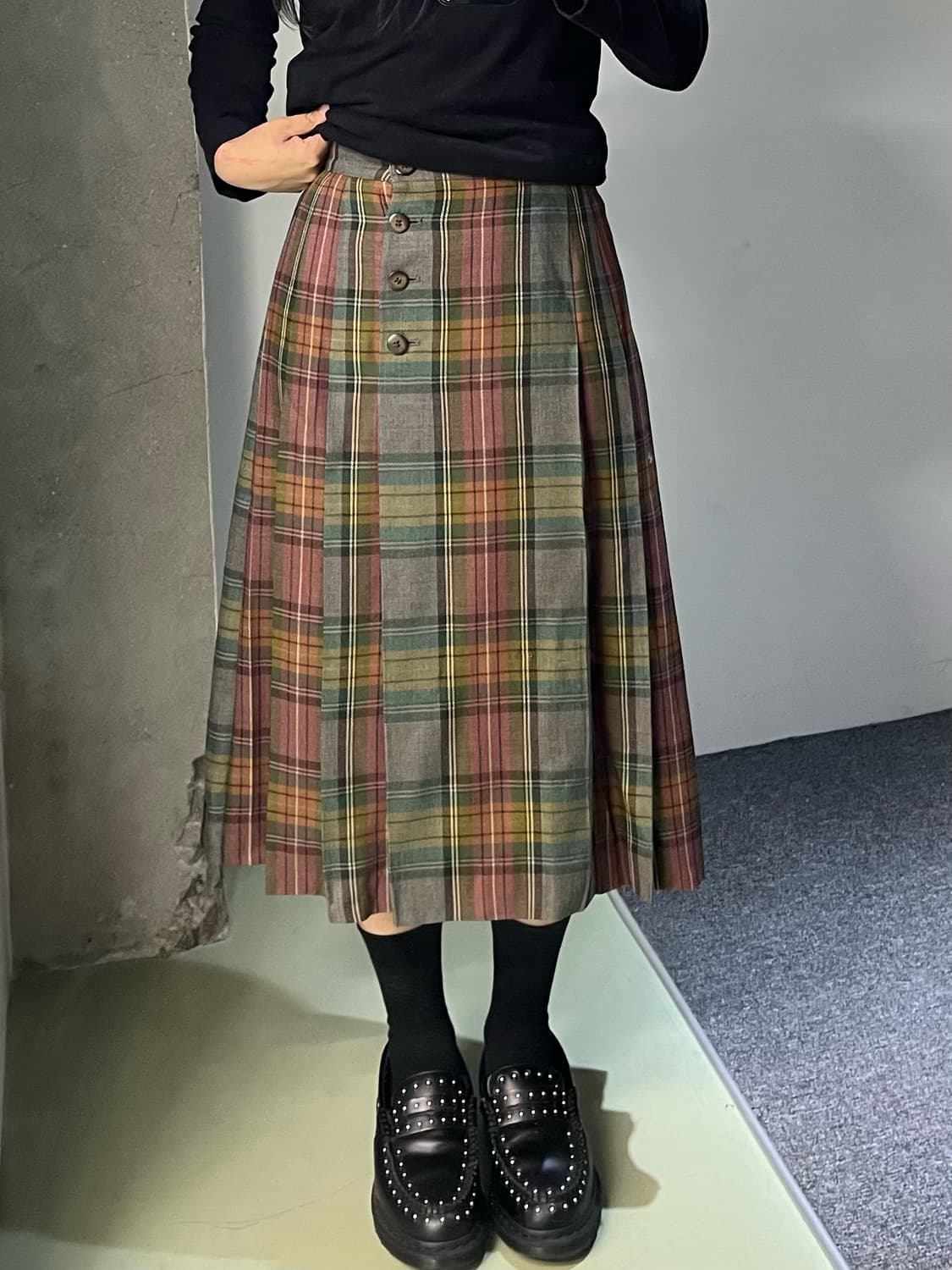 버버리 90's 클래식 체크 울 스커트 상품이미지1